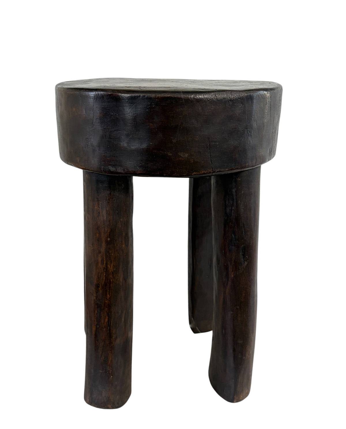 #7291  African Vintage Wood Milk Stool Hehe Gogo People Tanzania 14.25 " H
