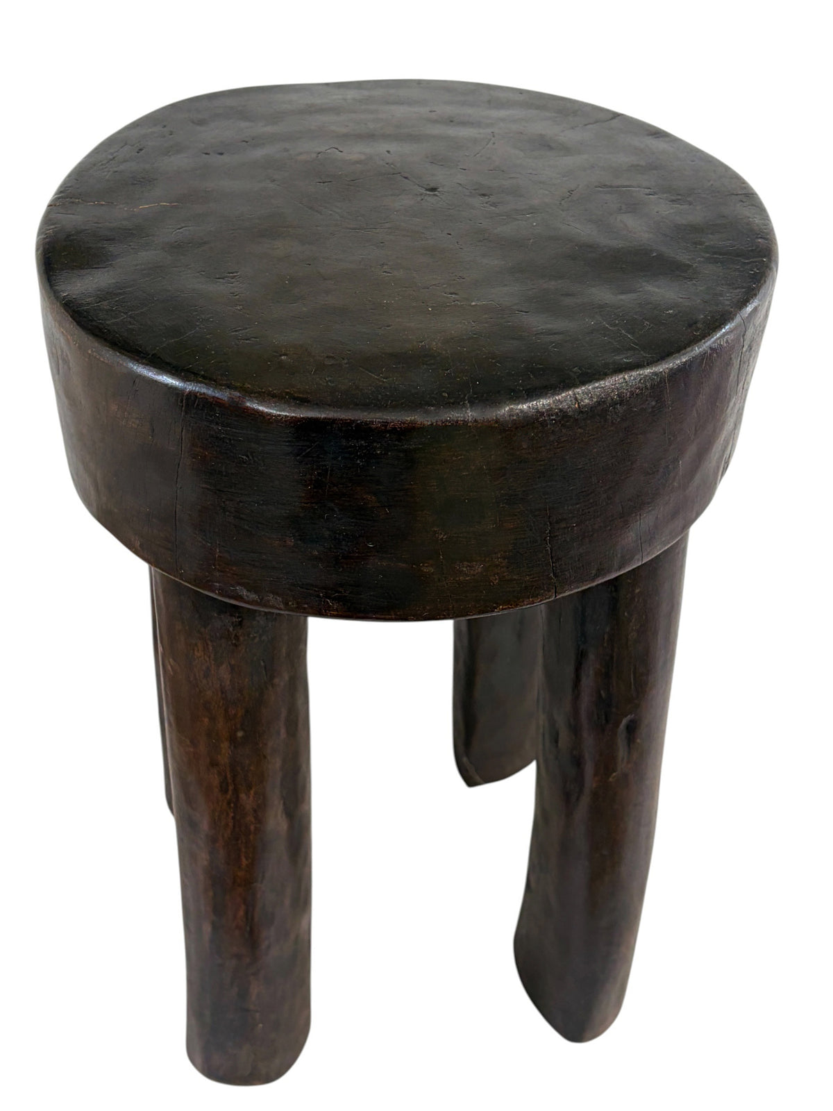 #7291  African Vintage Wood Milk Stool Hehe Gogo People Tanzania 14.25 " H