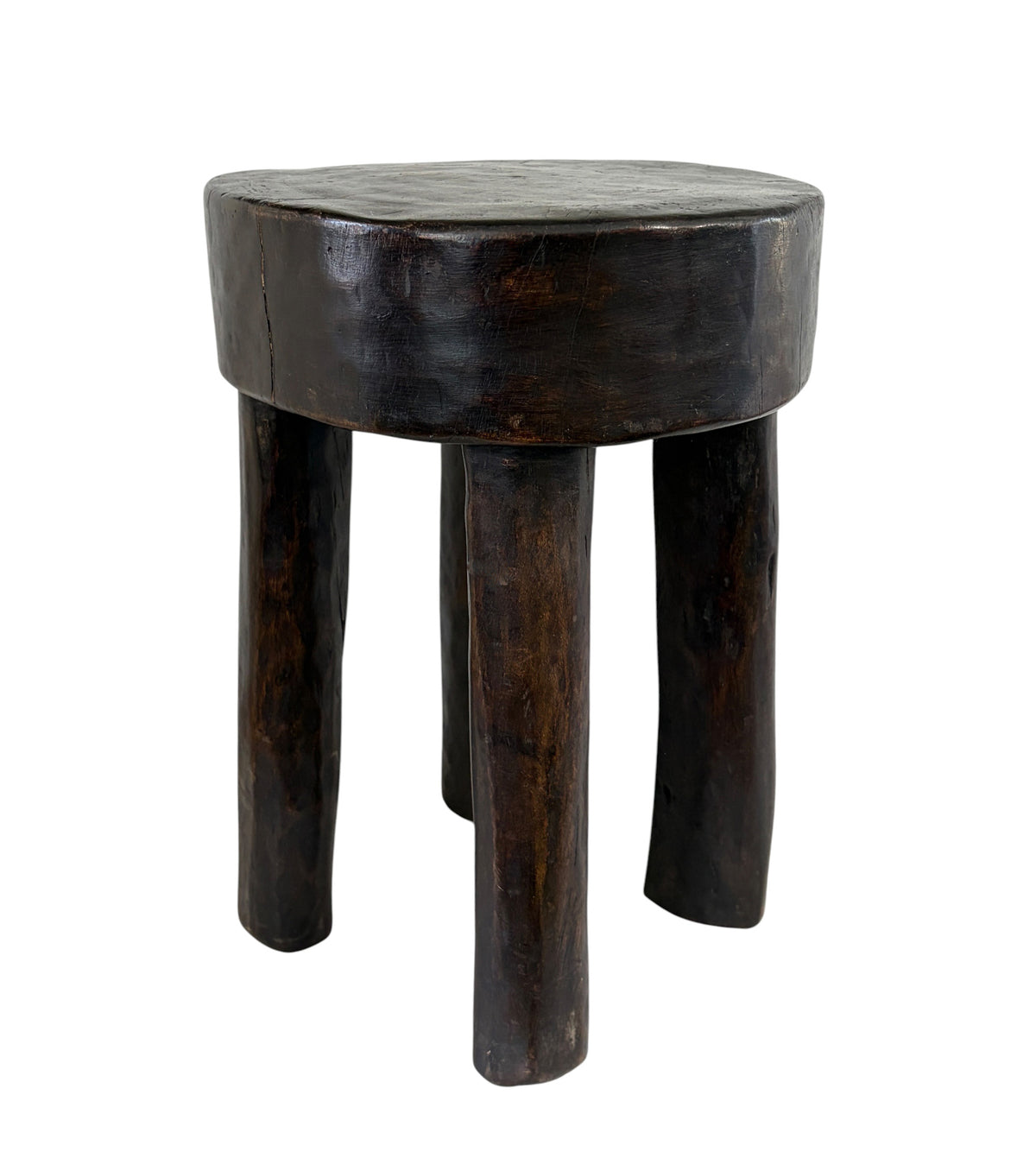 #7291  African Vintage Wood Milk Stool Hehe Gogo People Tanzania 14.25 " H