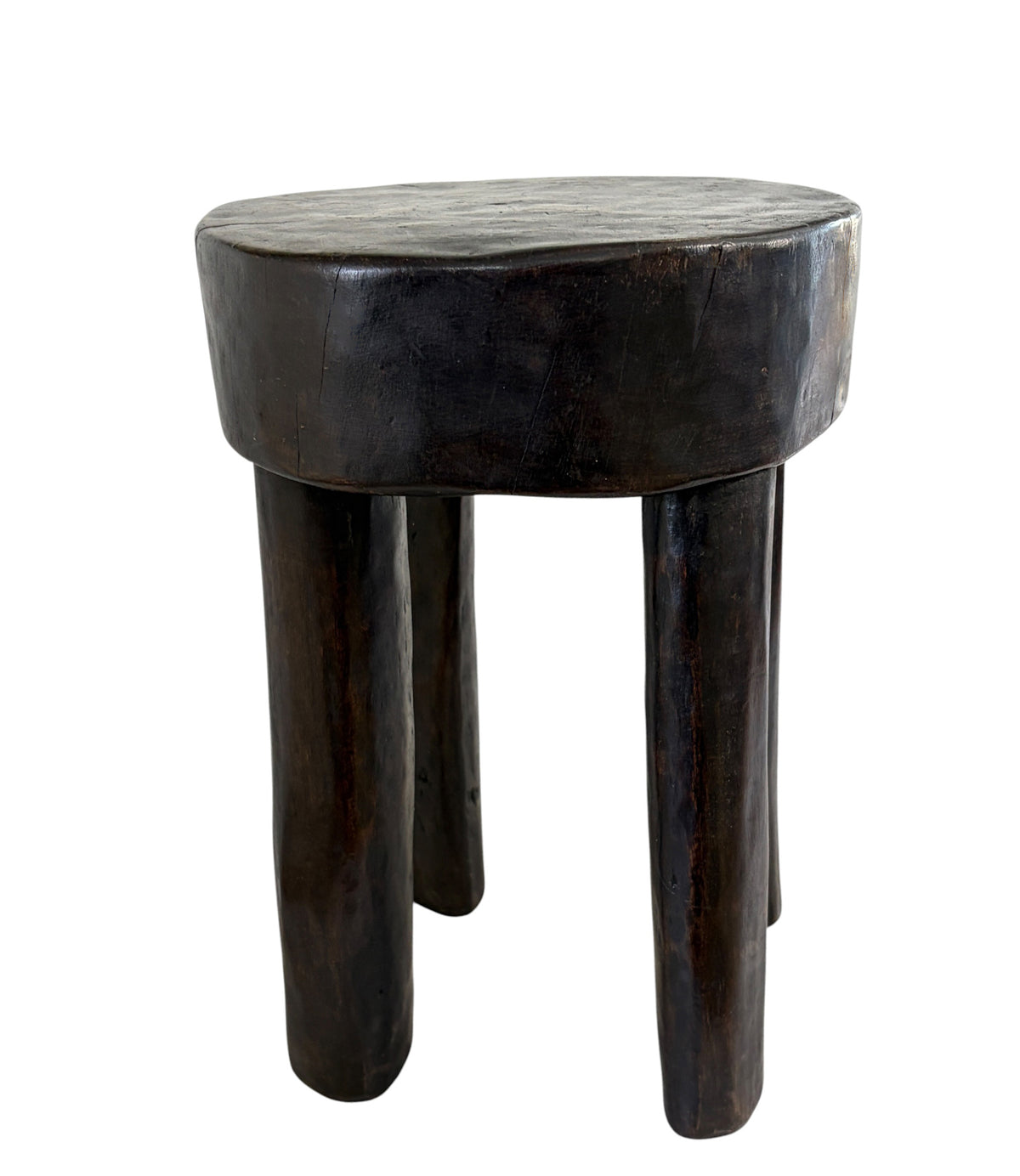#7291  African Vintage Wood Milk Stool Hehe Gogo People Tanzania 14.25 " H
