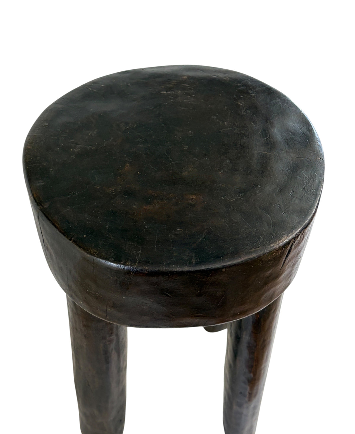 #7291  African Vintage Wood Milk Stool Hehe Gogo People Tanzania 14.25 " H