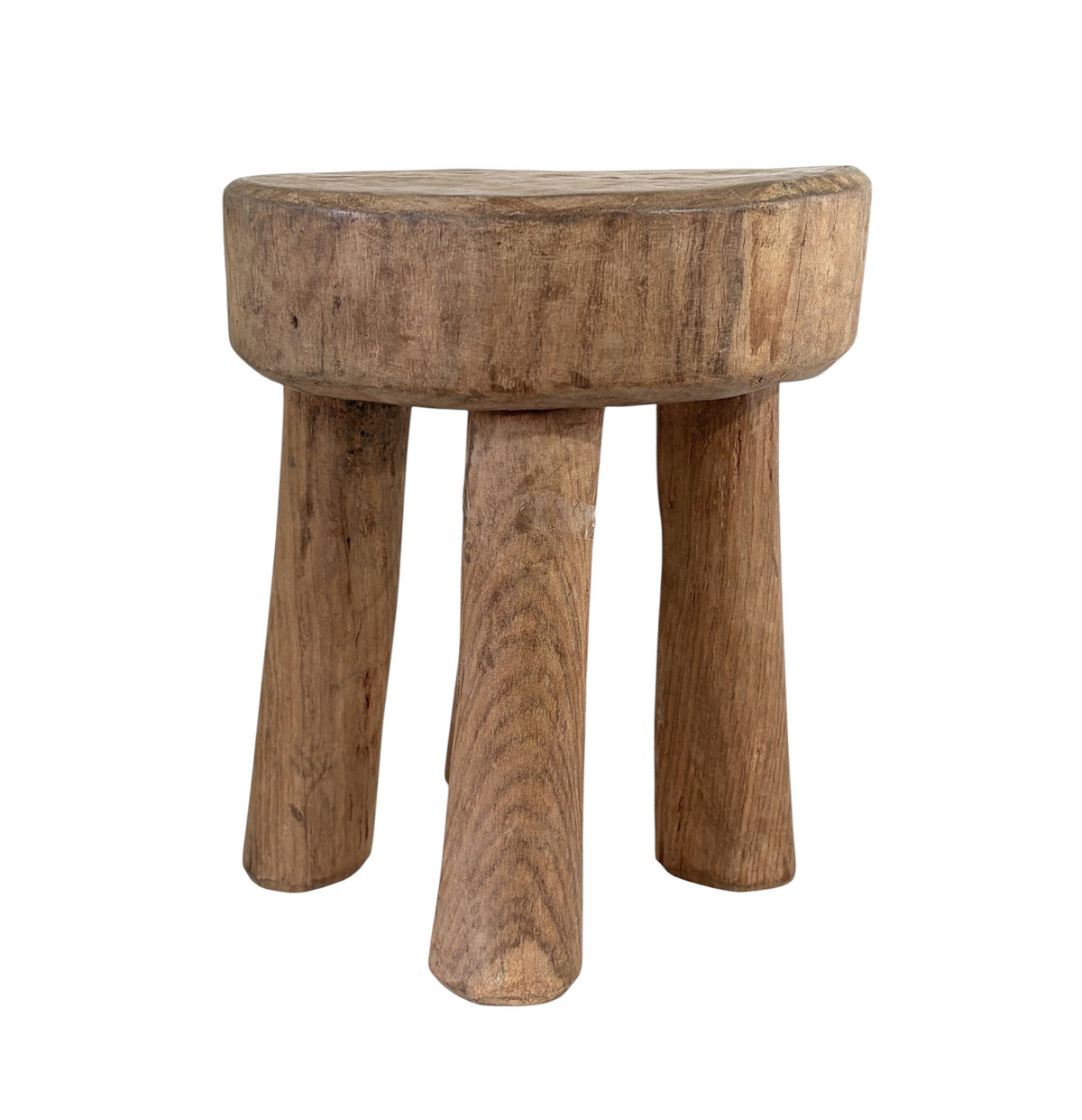 #7238 African Vintage Carved Wood Milk Stool Hehe Gogo People Tanzania 11.5" H