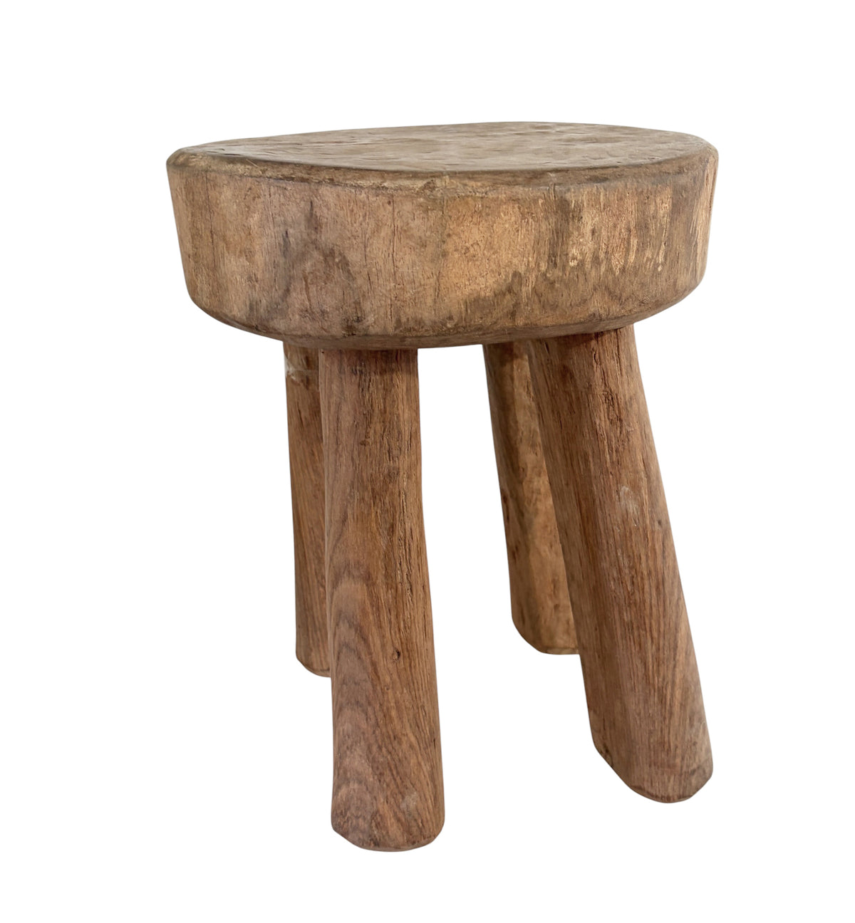 #7238 African Vintage Carved Wood Milk Stool Hehe Gogo People Tanzania 11.5" H