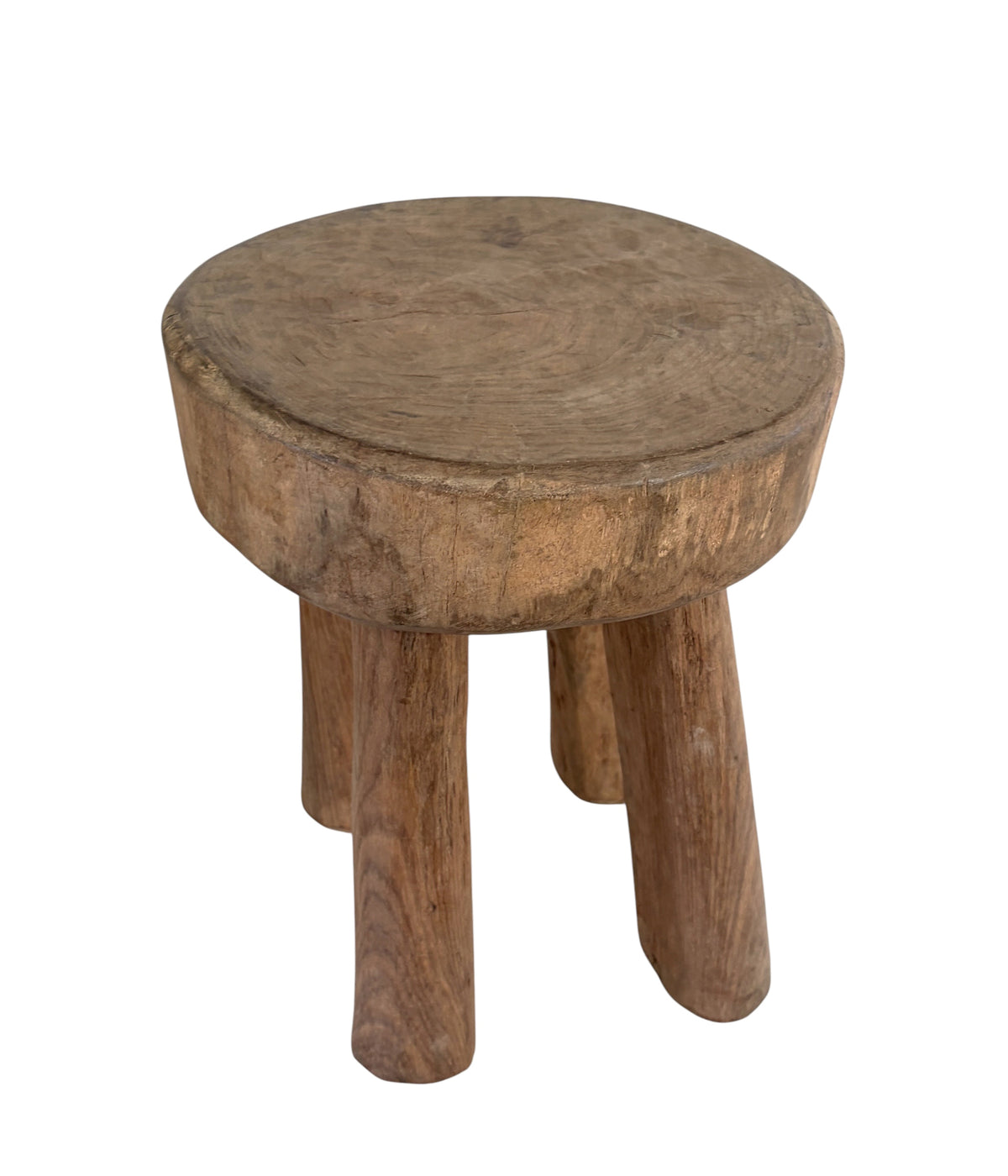 #7238 African Vintage Carved Wood Milk Stool Hehe Gogo People Tanzania 11.5" H