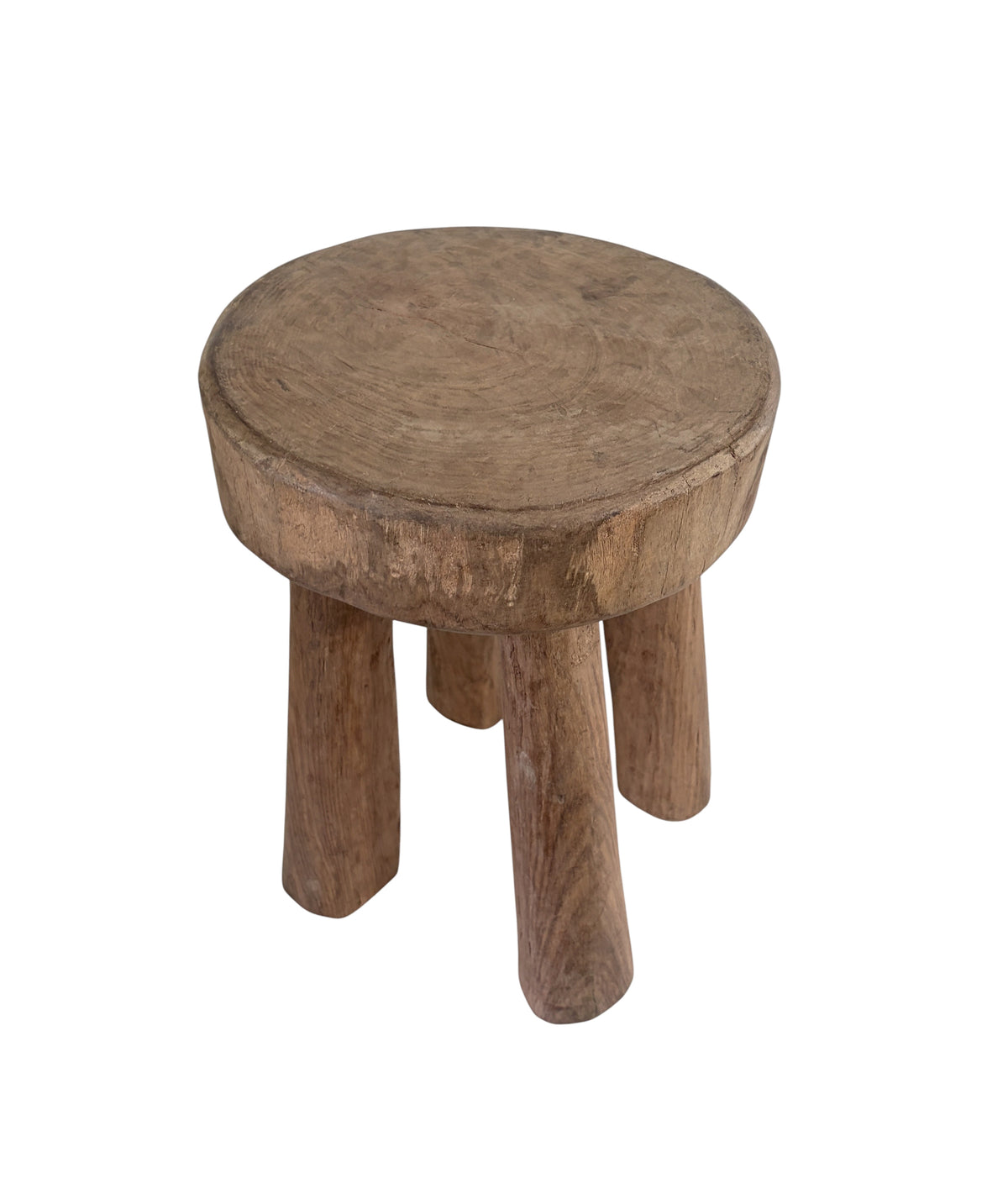 #7238 African Vintage Carved Wood Milk Stool Hehe Gogo People Tanzania 11.5" H