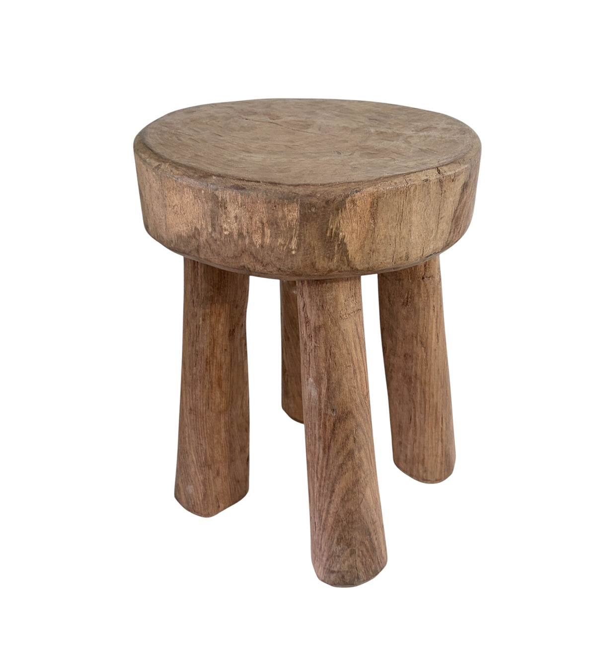 #7238 African Vintage Carved Wood Milk Stool Hehe Gogo People Tanzania 11.5" H