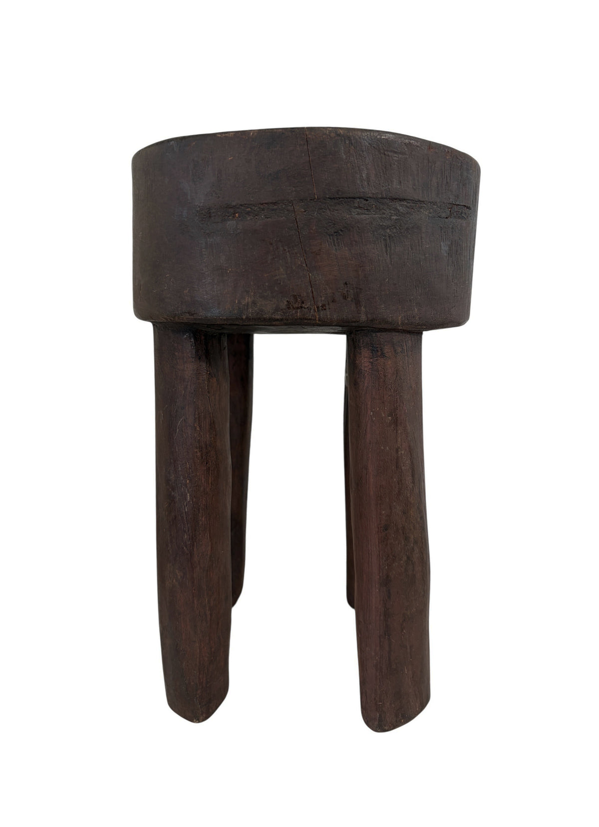 #6658  African Vintage Wood Milk Stool Hehe Gogo People Tanzania 12.75 " H