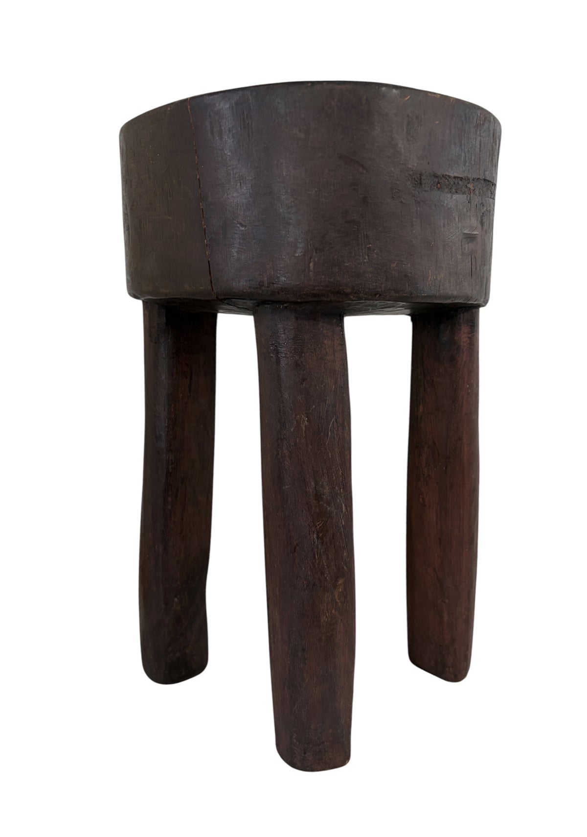 #6658  African Vintage Wood Milk Stool Hehe Gogo People Tanzania 12.75 " H