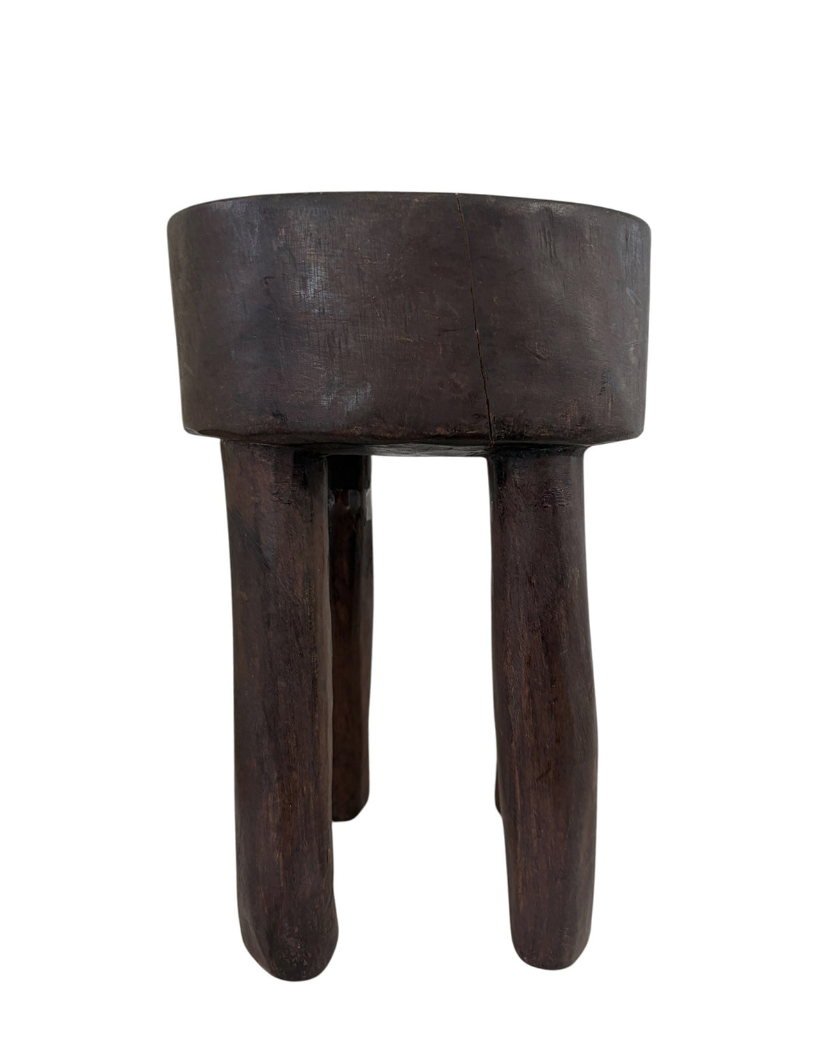 #6658  African Vintage Wood Milk Stool Hehe Gogo People Tanzania 12.75 " H