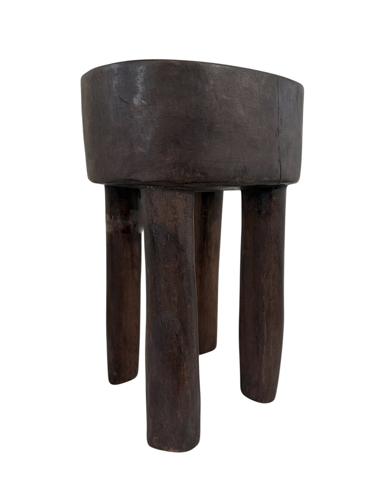 #6658  African Vintage Wood Milk Stool Hehe Gogo People Tanzania 12.75 " H