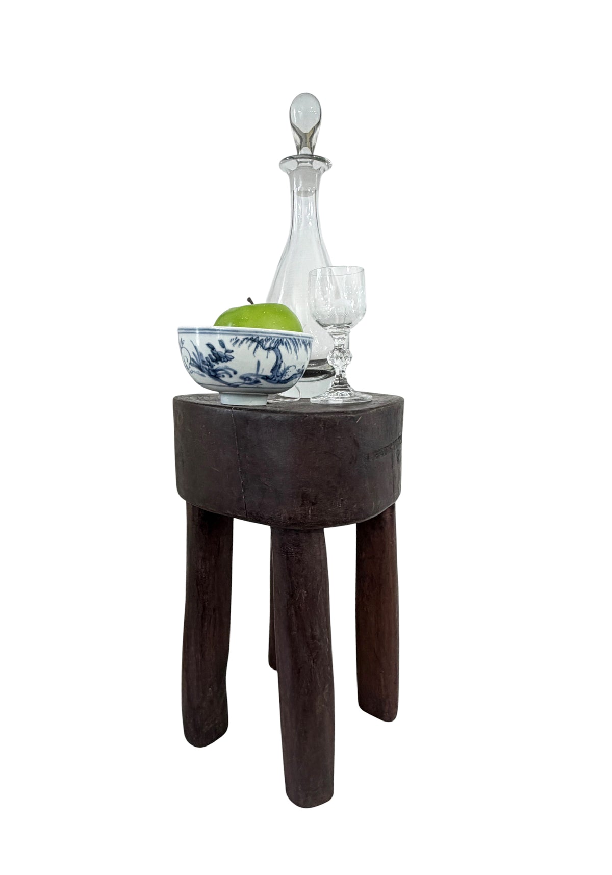 #6658  African Vintage Wood Milk Stool Hehe Gogo People Tanzania 12.75 " H