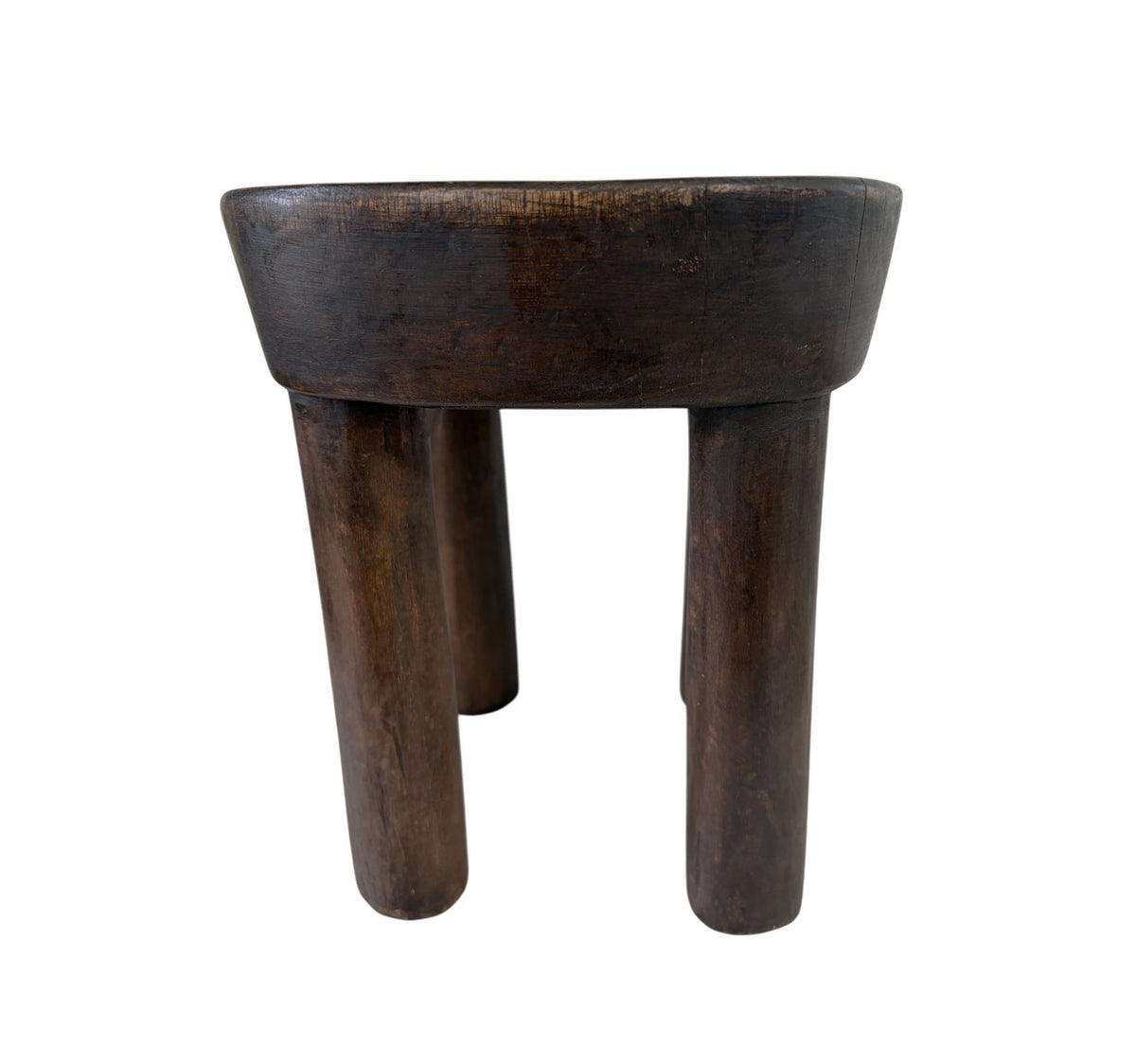 #4965  African Vintage Wood Milk Stool Hehe Gogo People Tanzania 10" H