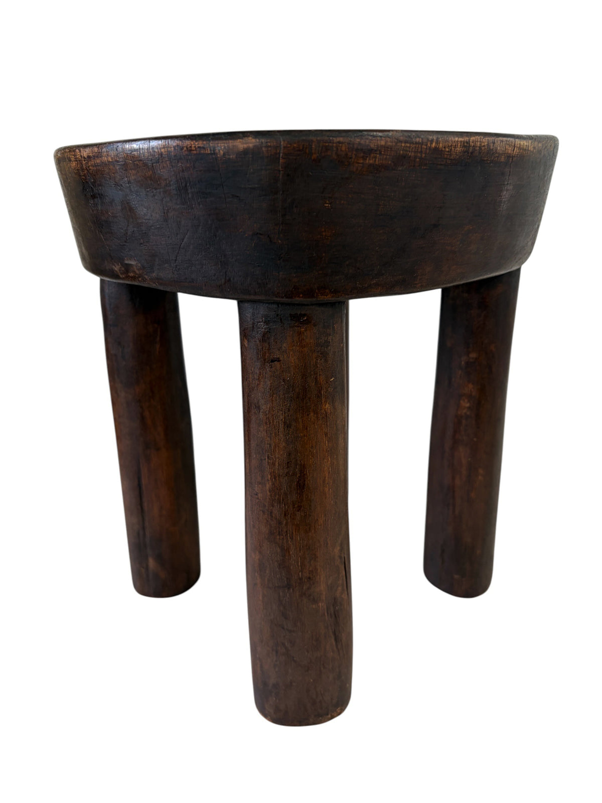 #4965  African Vintage Wood Milk Stool Hehe Gogo People Tanzania 10" H