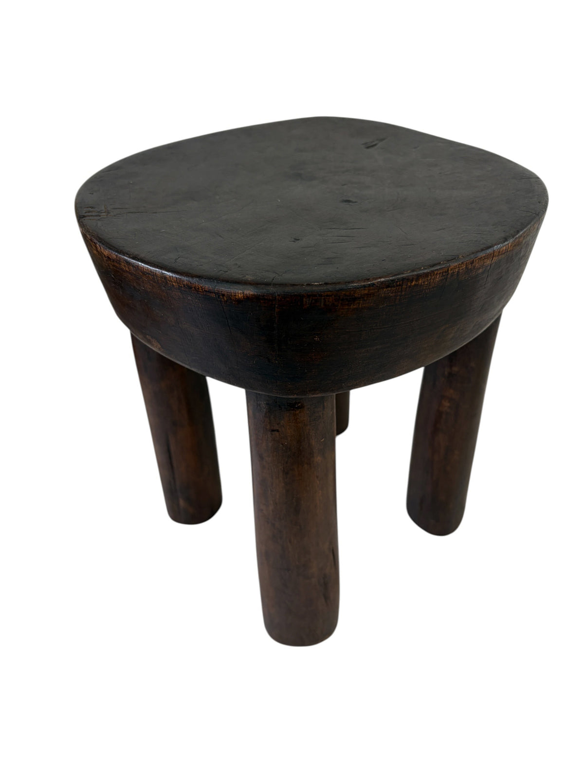 #4965  African Vintage Wood Milk Stool Hehe Gogo People Tanzania 10" H