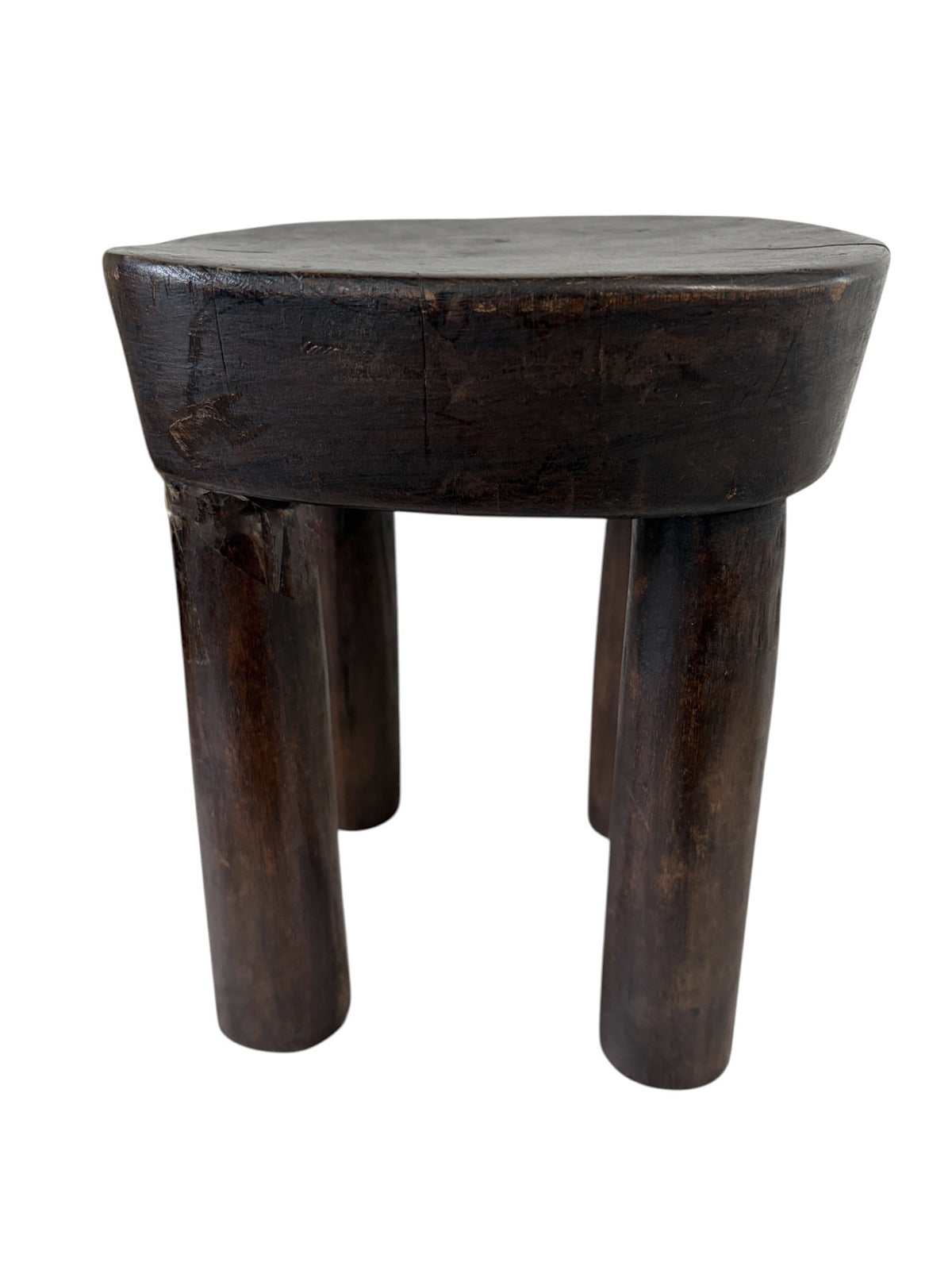 #4965  African Vintage Wood Milk Stool Hehe Gogo People Tanzania 10" H