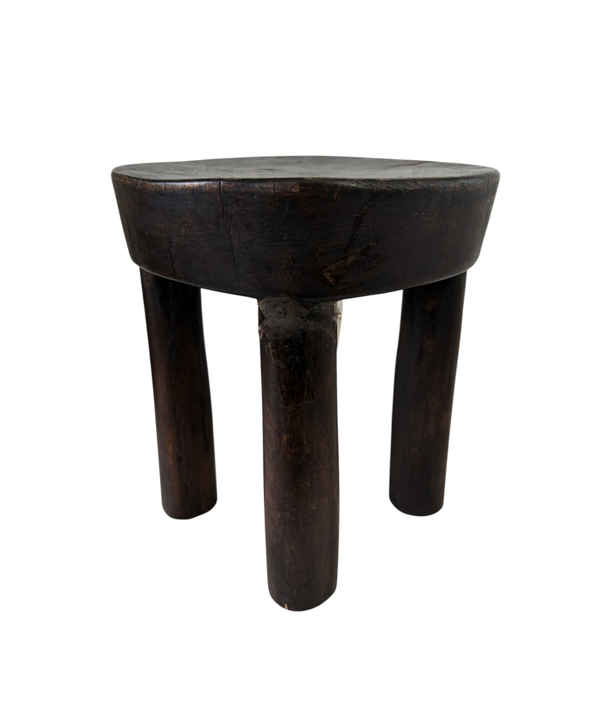 #4965  African Vintage Wood Milk Stool Hehe Gogo People Tanzania 10" H