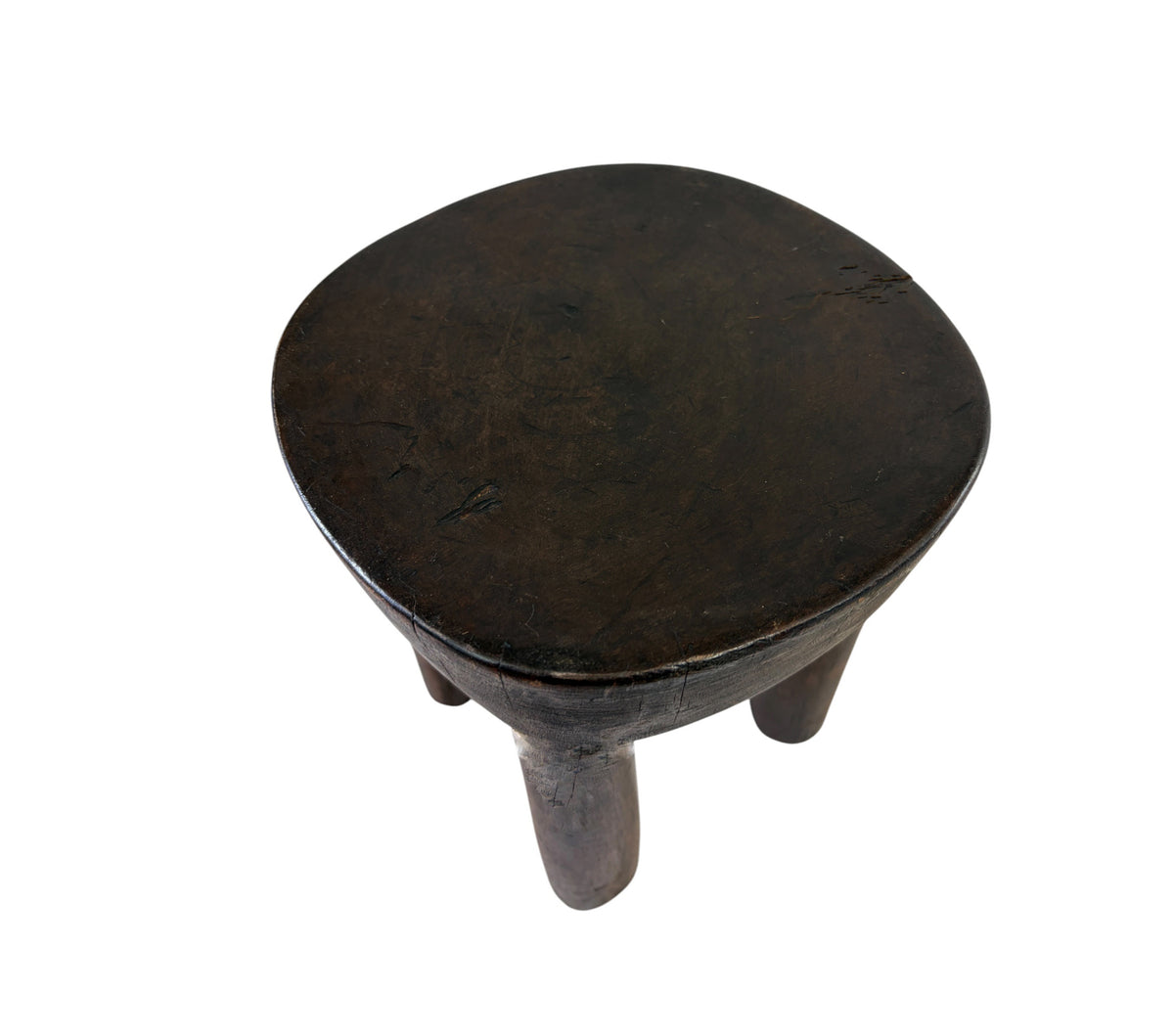 #4965  African Vintage Wood Milk Stool Hehe Gogo People Tanzania 10" H