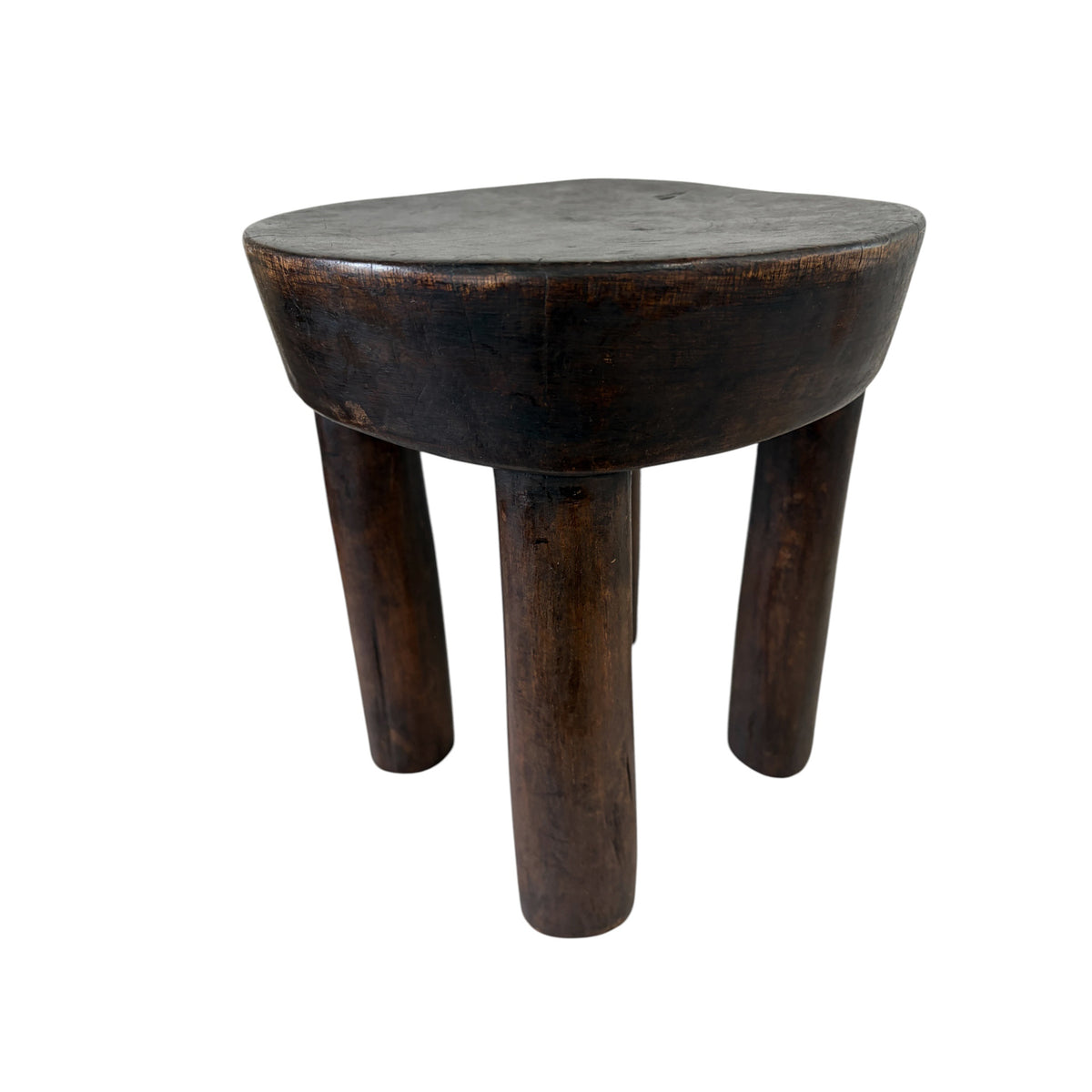 #4965  African Vintage Wood Milk Stool Hehe Gogo People Tanzania 10" H