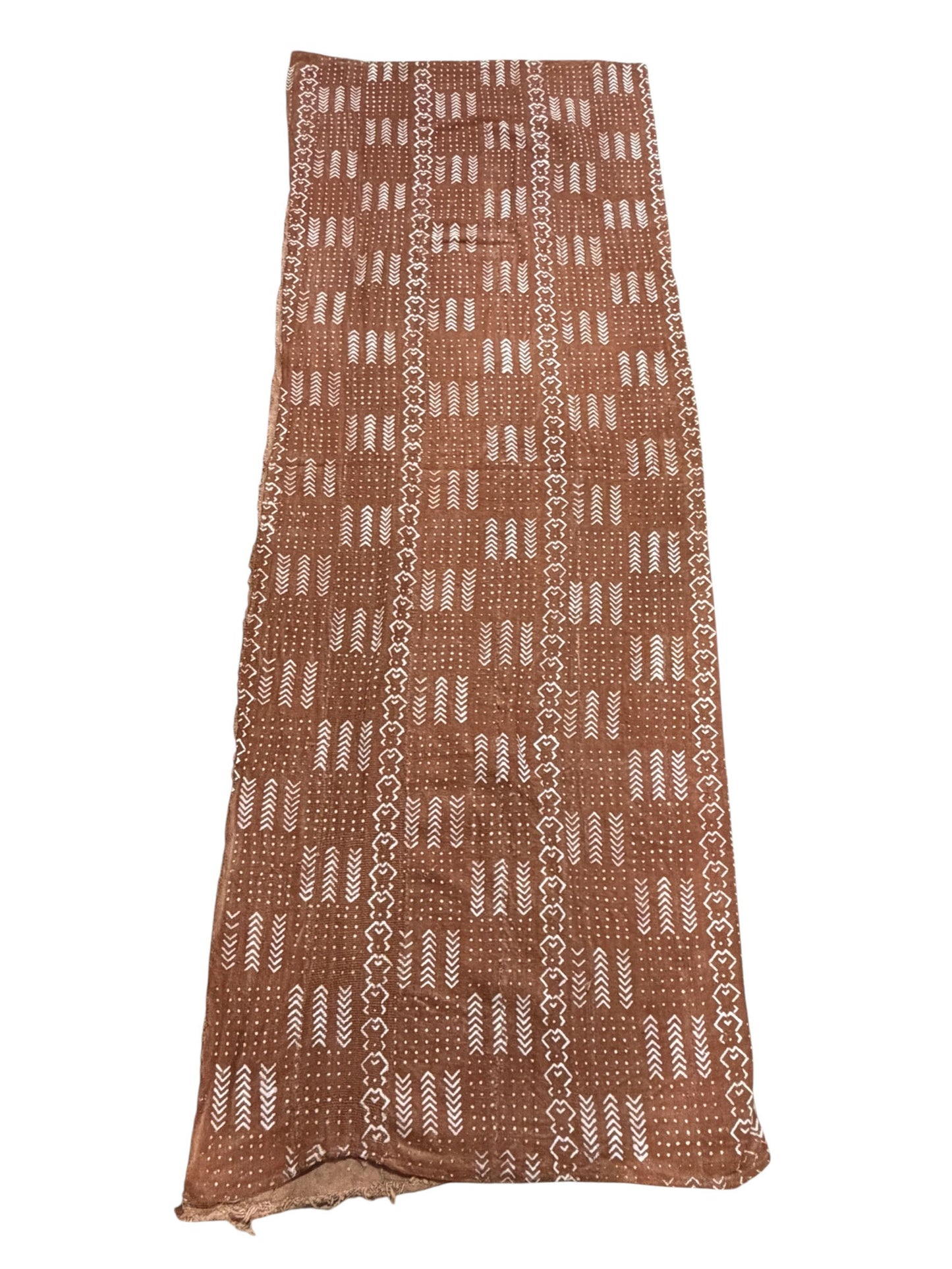 # 186 Lg Vintage Malian Brown  & White Mud Cloth Textile 87"