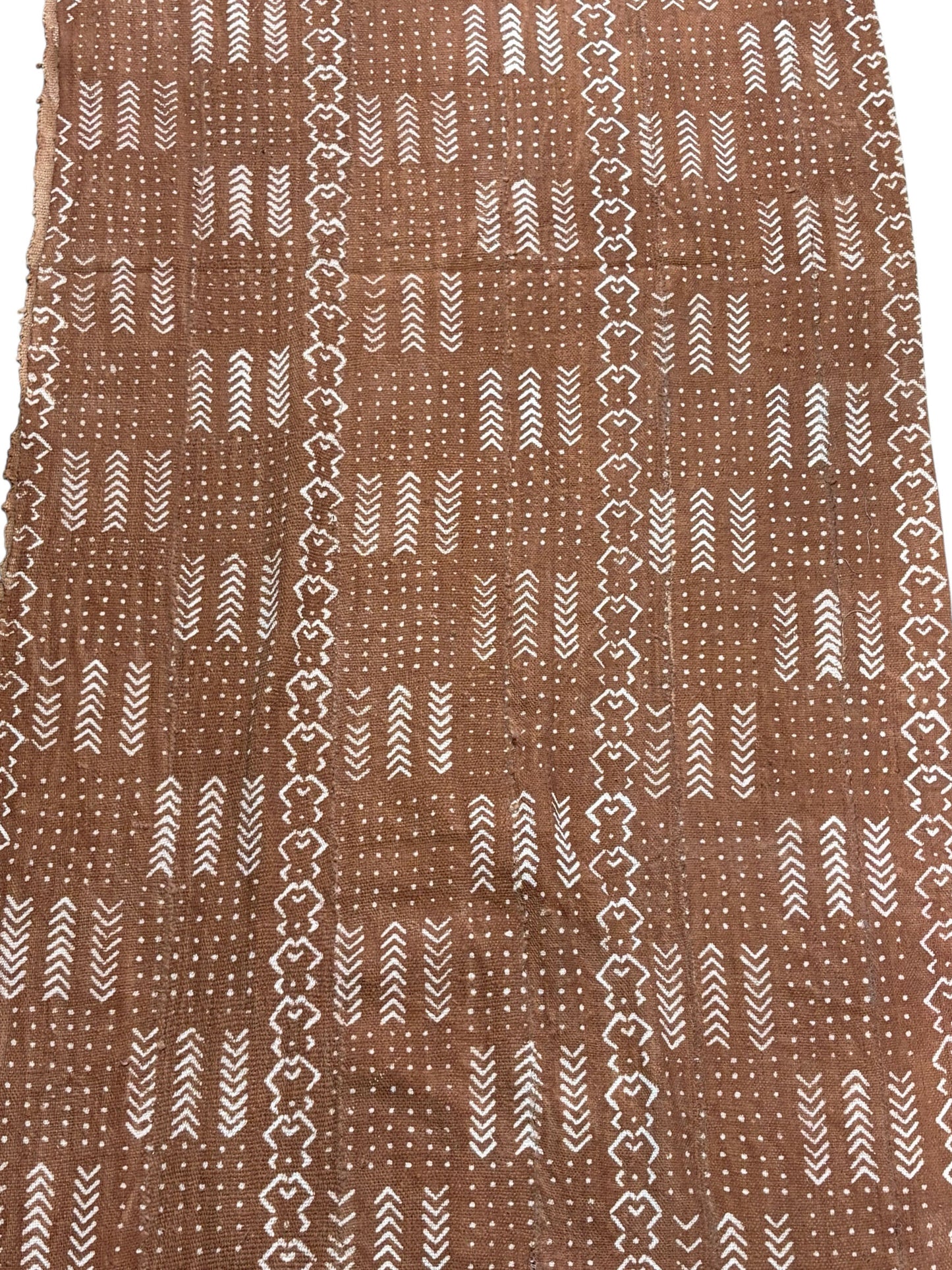 # 186 Lg Vintage Malian Brown  & White Mud Cloth Textile 87"