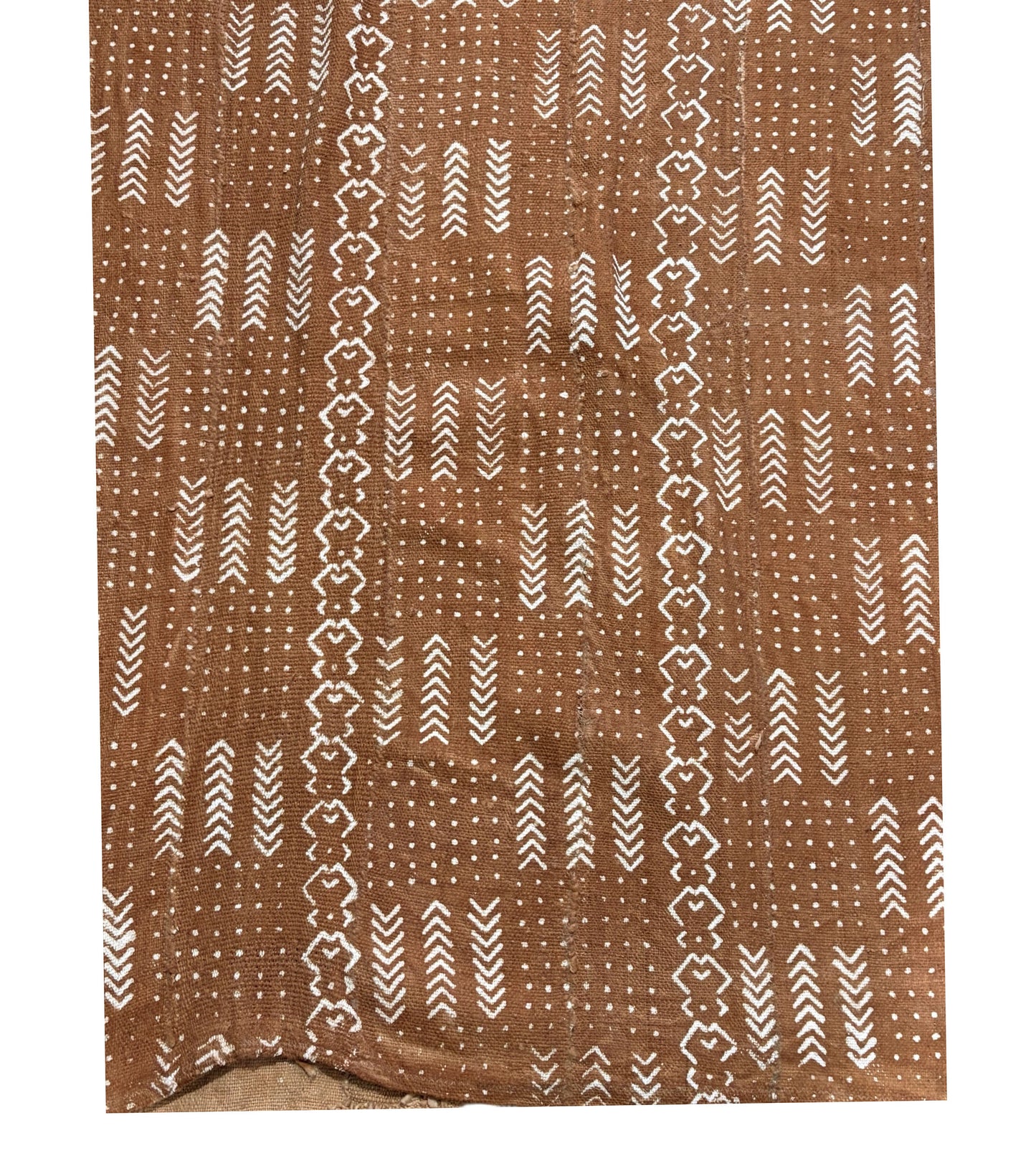 # 186 Lg Vintage Malian Brown  & White Mud Cloth Textile 87"