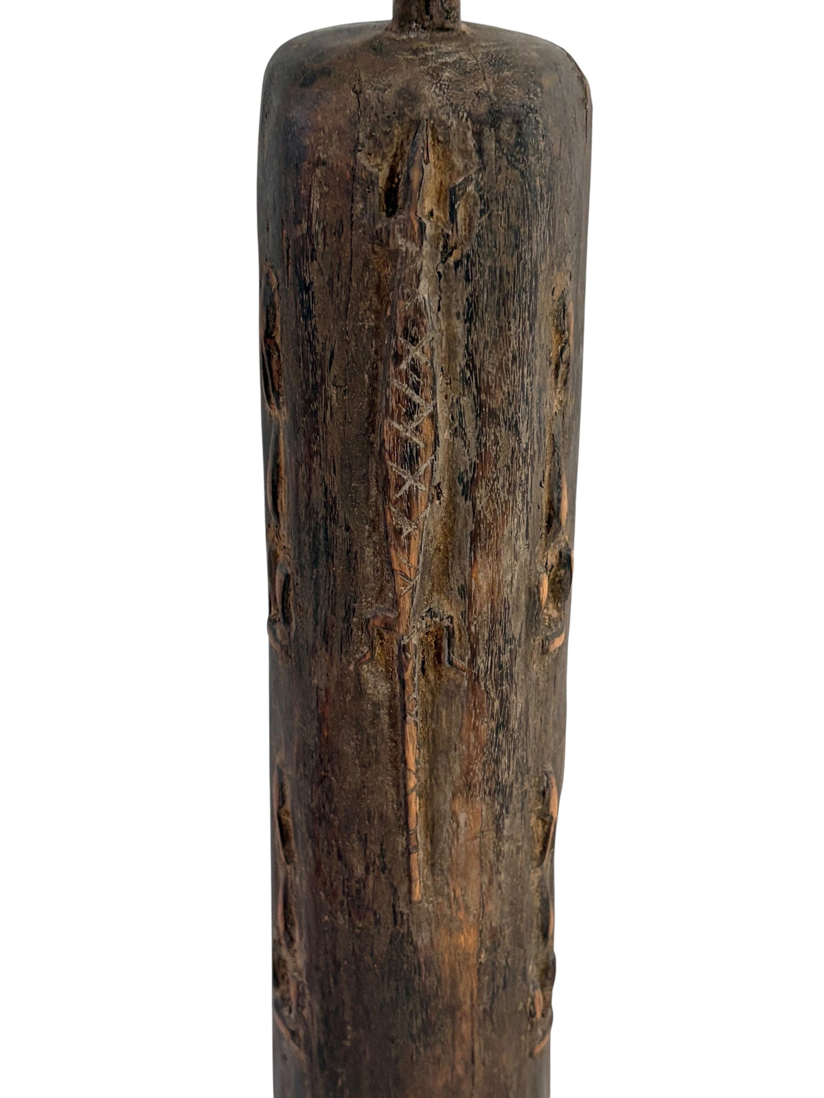 #1301 Vintage Unique Dogon Hand Carved Wooden  Box Mali 17.5" H