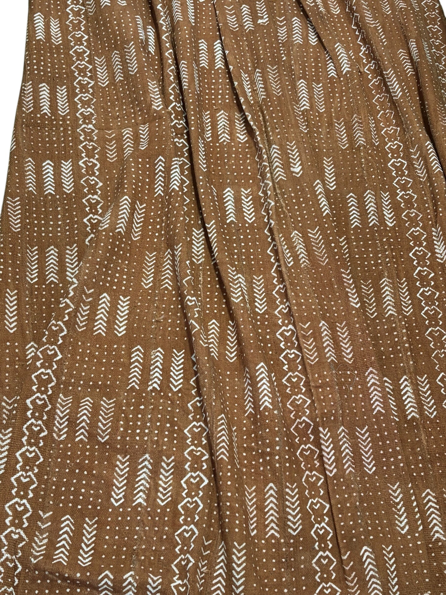 # 186 Lg Vintage Malian Brown  & White Mud Cloth Textile 87"