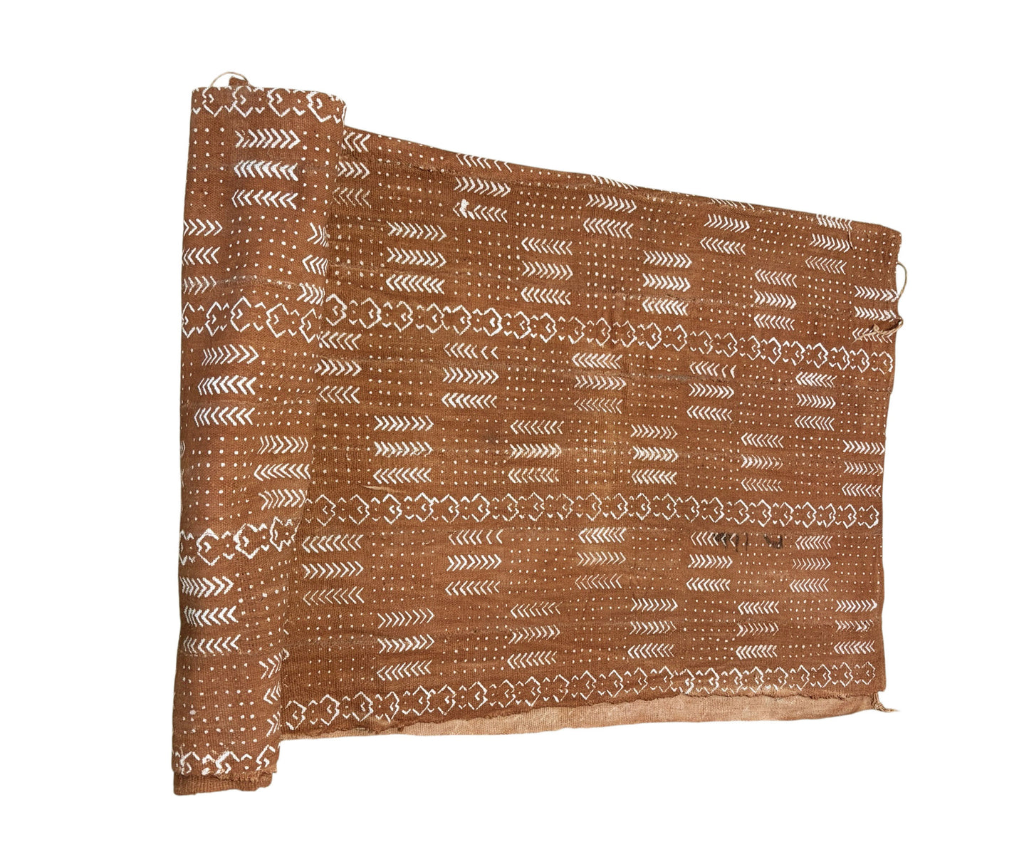 # 186 Lg Vintage Malian Brown  & White Mud Cloth Textile 87"