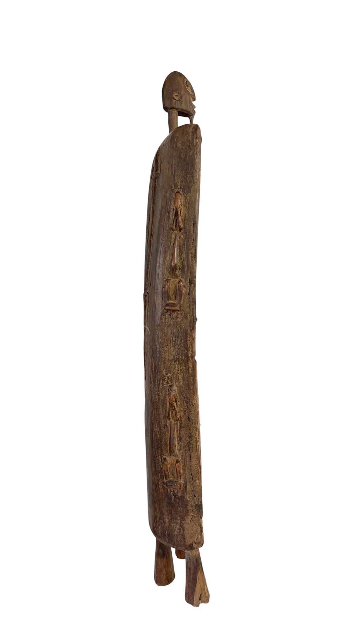 #13012 Lg Vintage Unique Dogon Hand Carved Wooden  Box Mali 27" H