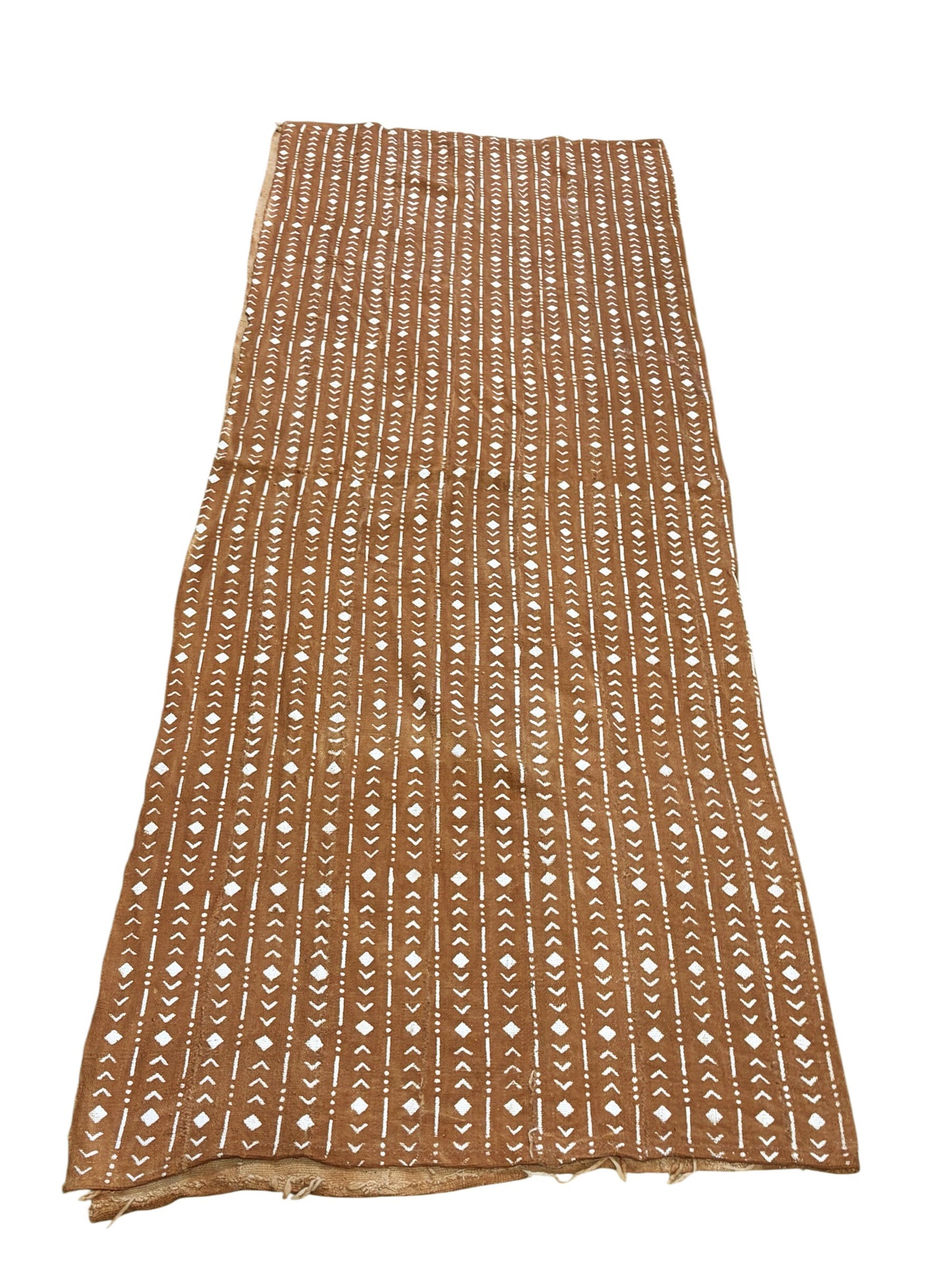# 188 Lg Vintage Malian Brown  & White Mud Cloth Textile 86"
