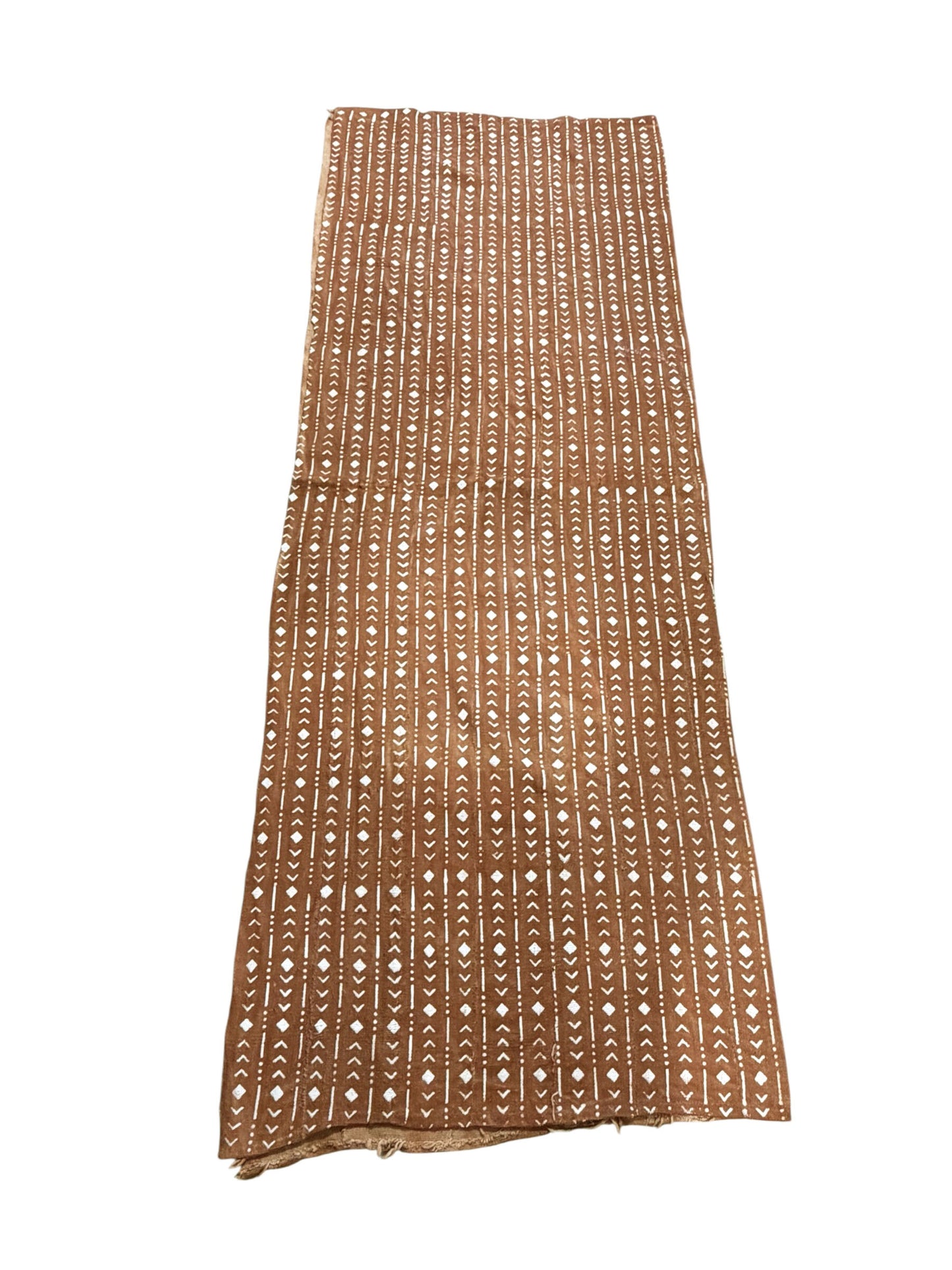 # 188 Lg Vintage Malian Brown  & White Mud Cloth Textile 86"