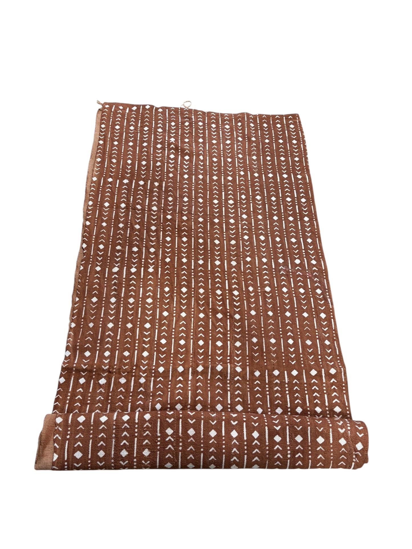 # 188 Lg Vintage Malian Brown  & White Mud Cloth Textile 86"