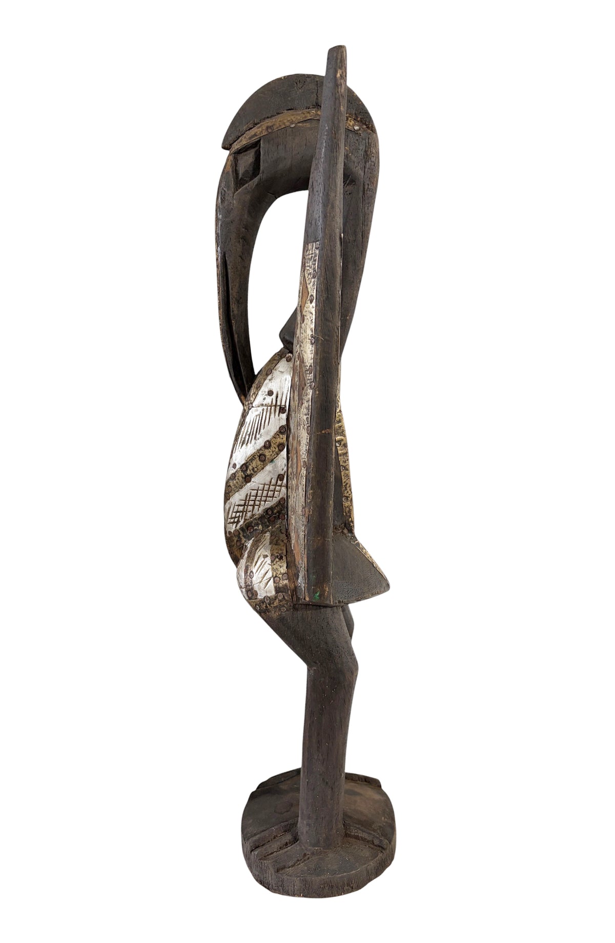 #1304 Vintage  Sculpture of Senufo Bird Statue Cote d'Ivoire 24" H