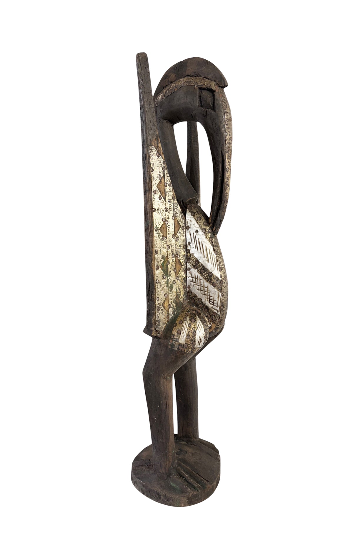 #1304 Vintage  Sculpture of Senufo Bird Statue Cote d'Ivoire 24" H