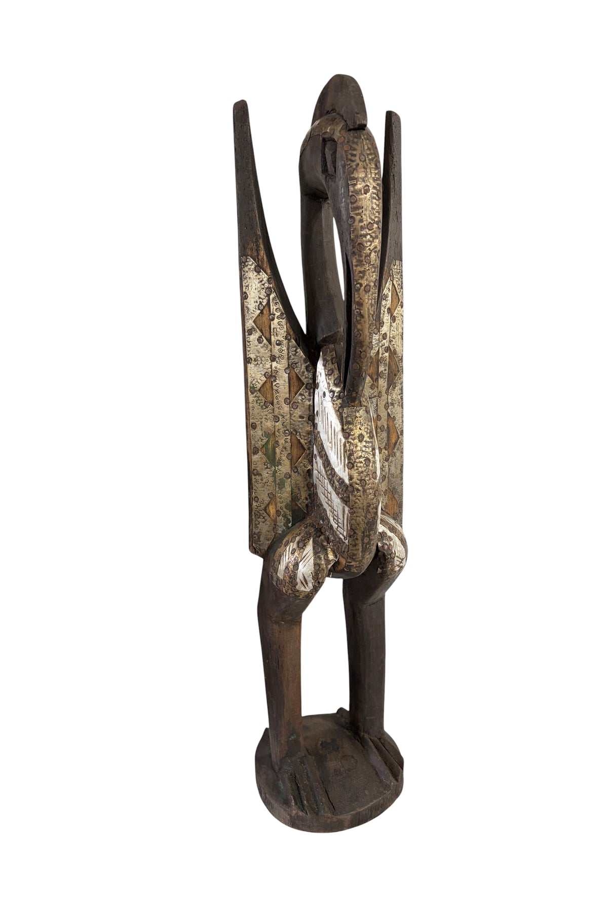 #1304 Vintage  Sculpture of Senufo Bird Statue Cote d'Ivoire 24" H