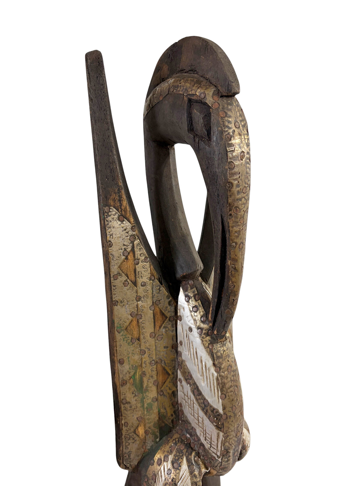 #1304 Vintage  Sculpture of Senufo Bird Statue Cote d'Ivoire 24" H