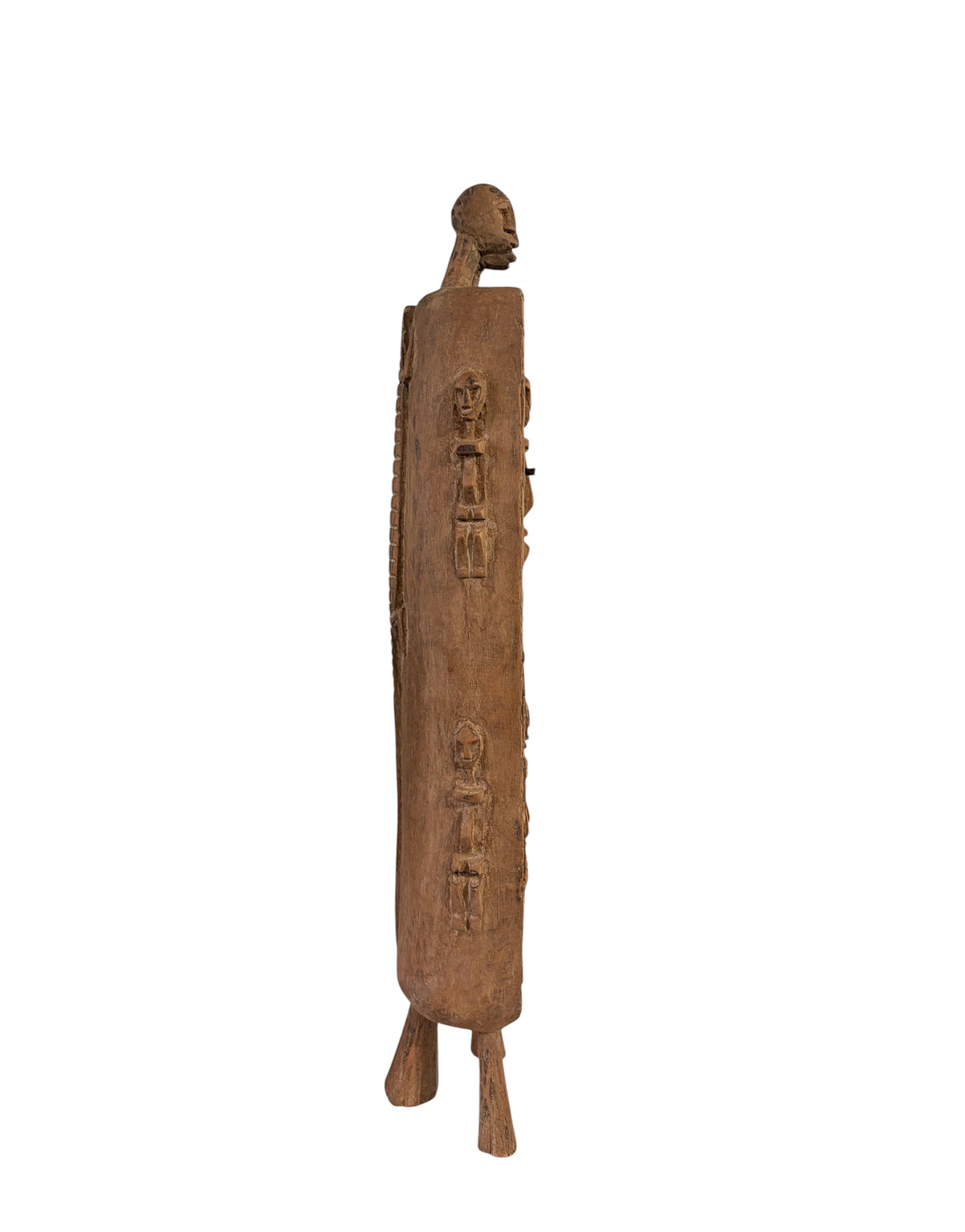 #1307 Lg Vintage Unique Dogon Hand Carved Wooden  Box Mali 24" H