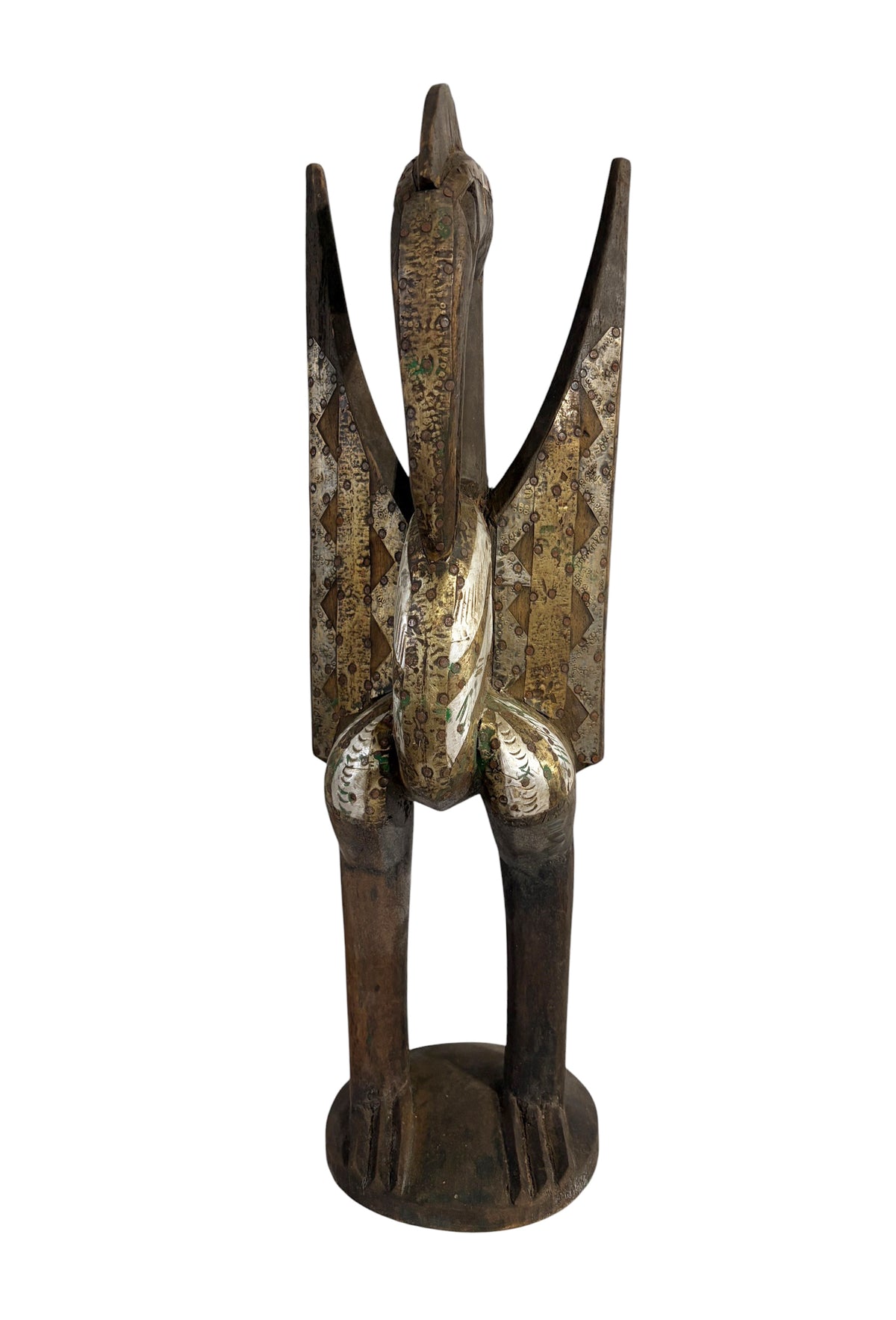 #1309 Vintage  Sculpture of Senufo Bird Statue Cote d'Ivoire 24" H