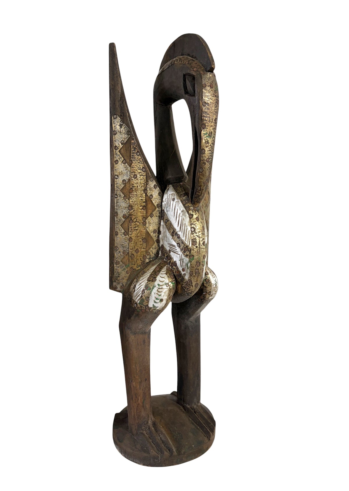 #1309 Vintage  Sculpture of Senufo Bird Statue Cote d'Ivoire 24" H