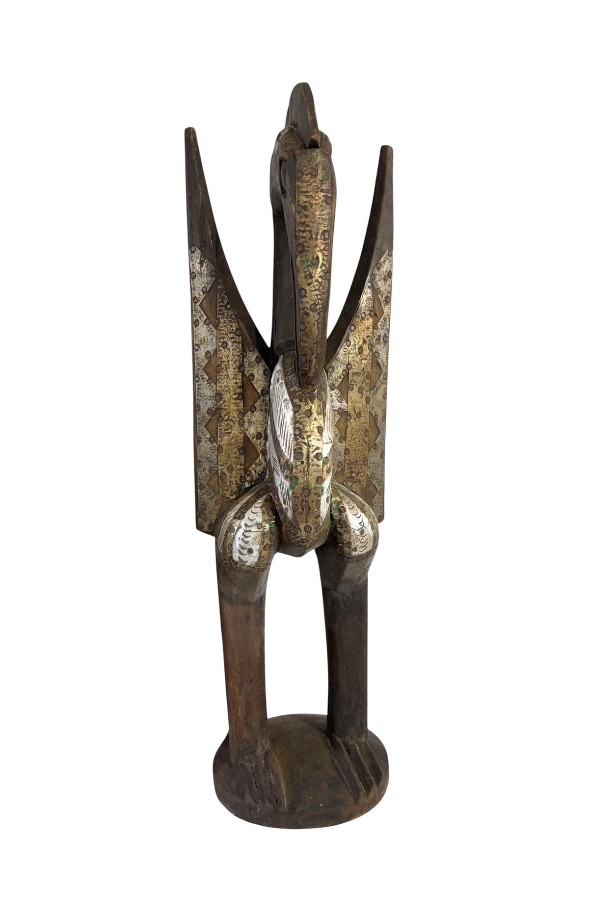 #1309 Vintage  Sculpture of Senufo Bird Statue Cote d'Ivoire 24" H