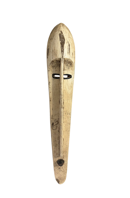 # 1310 Vintage Large  Fang Mask Elongated Face Gabon African Mask 32" H