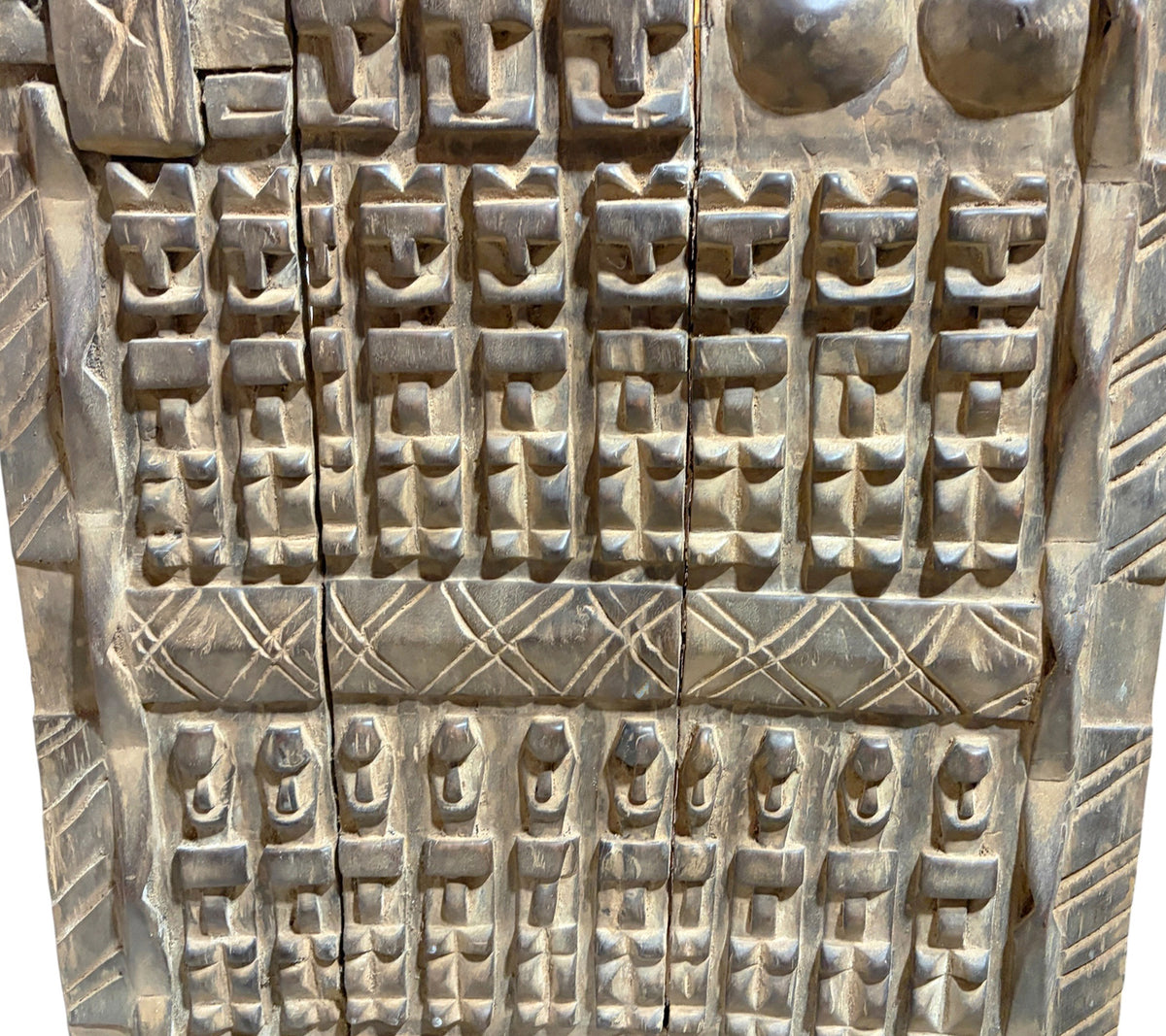 #1319  Vintage  Dogon Granary Door With Nommo Ancestors  Mali African 48" H
