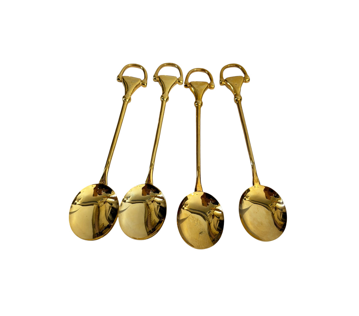 #732 Vintage  set of 12 Gucci gold-plated coffee or demitasse /coffee spoons  Horsebit style handles,