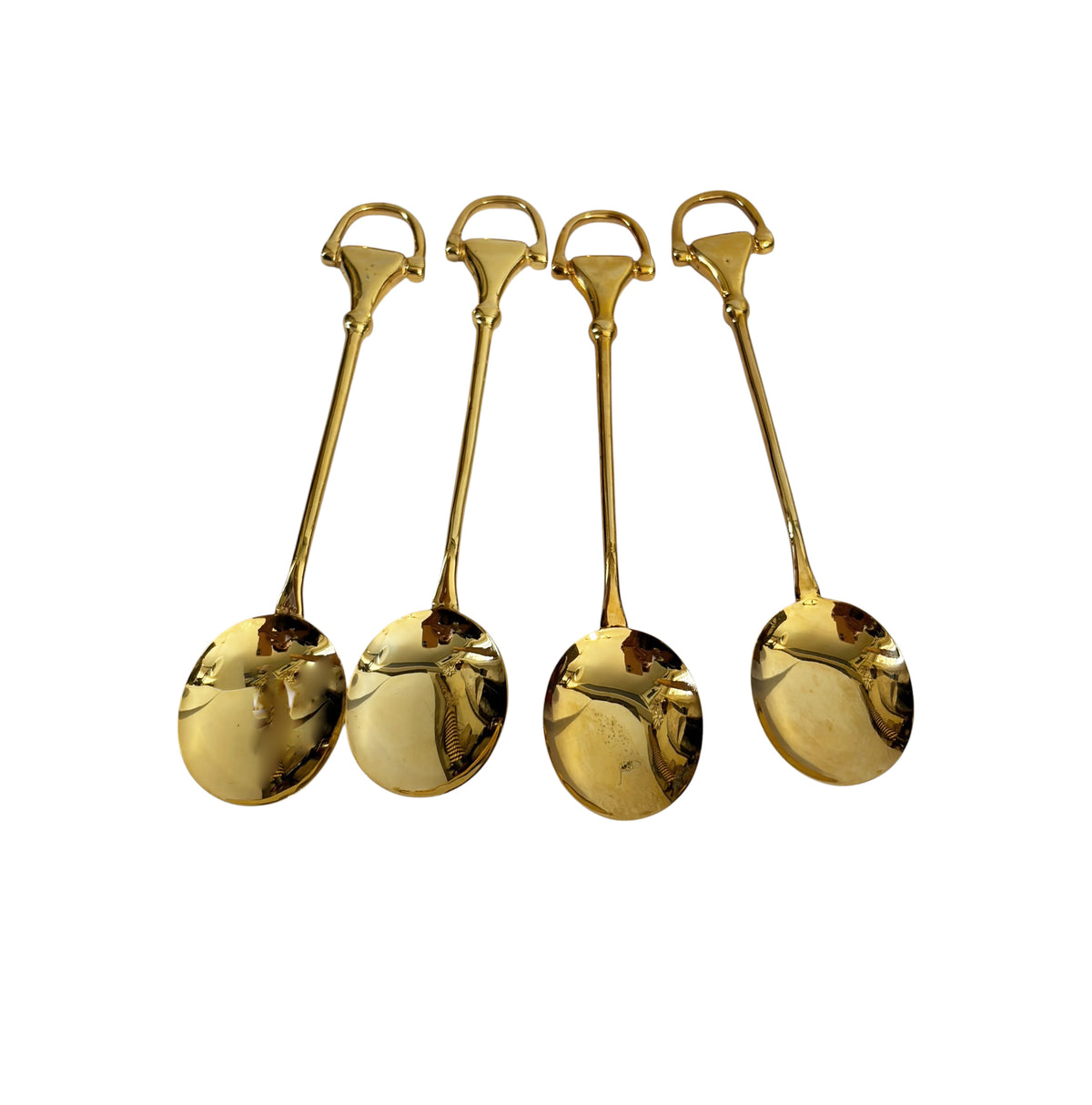 #732 Vintage  set of 12 Gucci gold-plated coffee or demitasse /coffee spoons  Horsebit style handles,