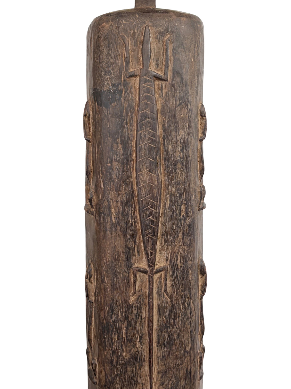 #1323 LG Vintage Unique Dogon Hand Carved Wooden  Box Mali 32" H