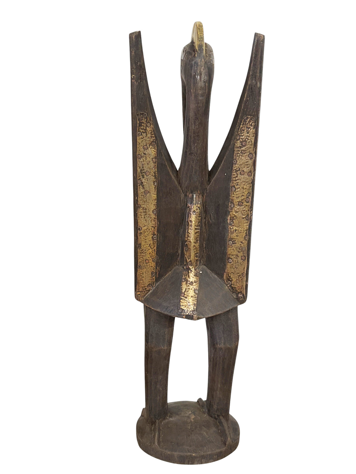 #1324 Vintage  Sculpture of Senufo Bird Statue Cote d'Ivoire 22.5" H