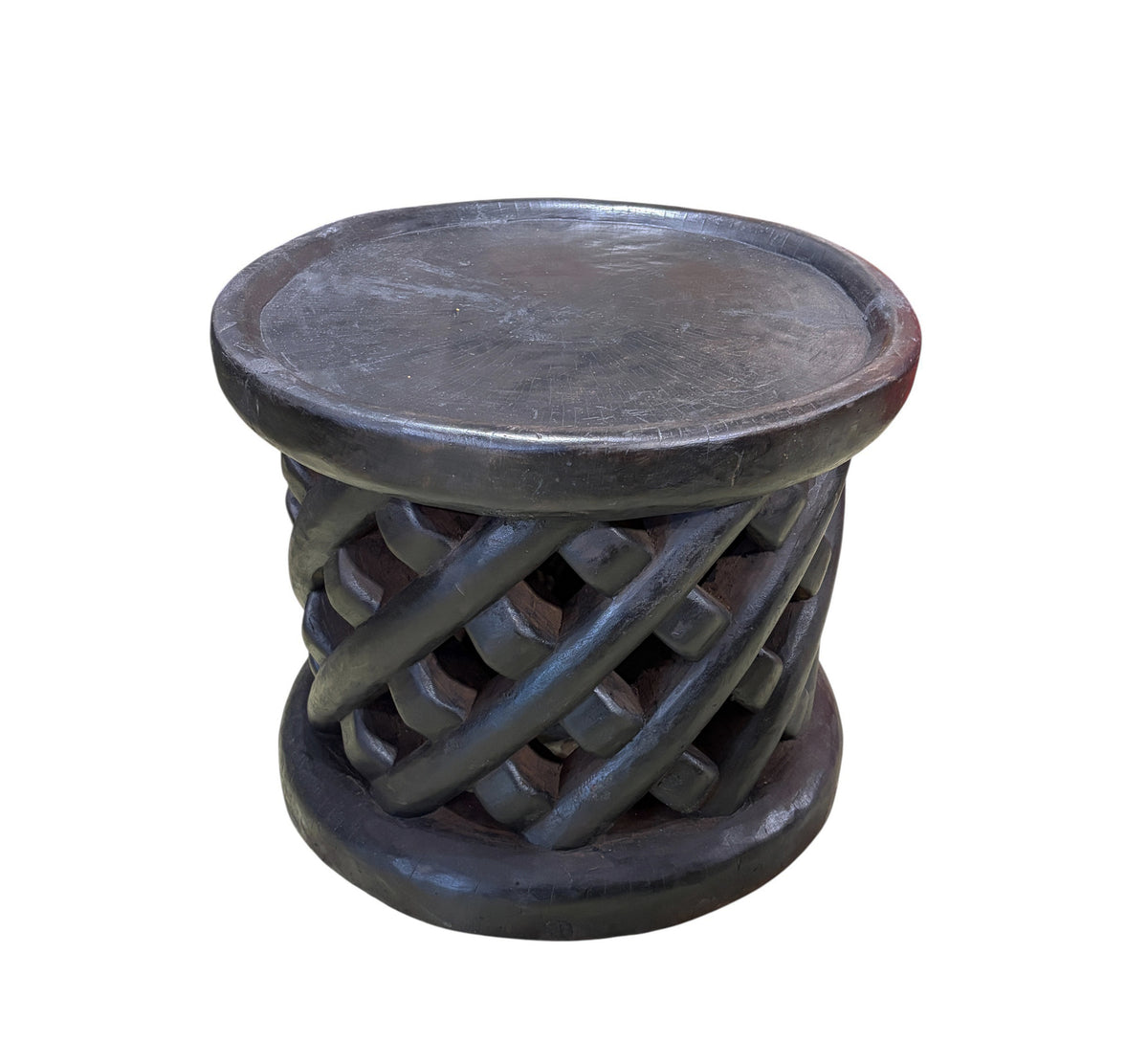 #1326 Vintage  LG  Tribal Nobility Bamileke Spider Stool/Table Cameroon 16.5" H