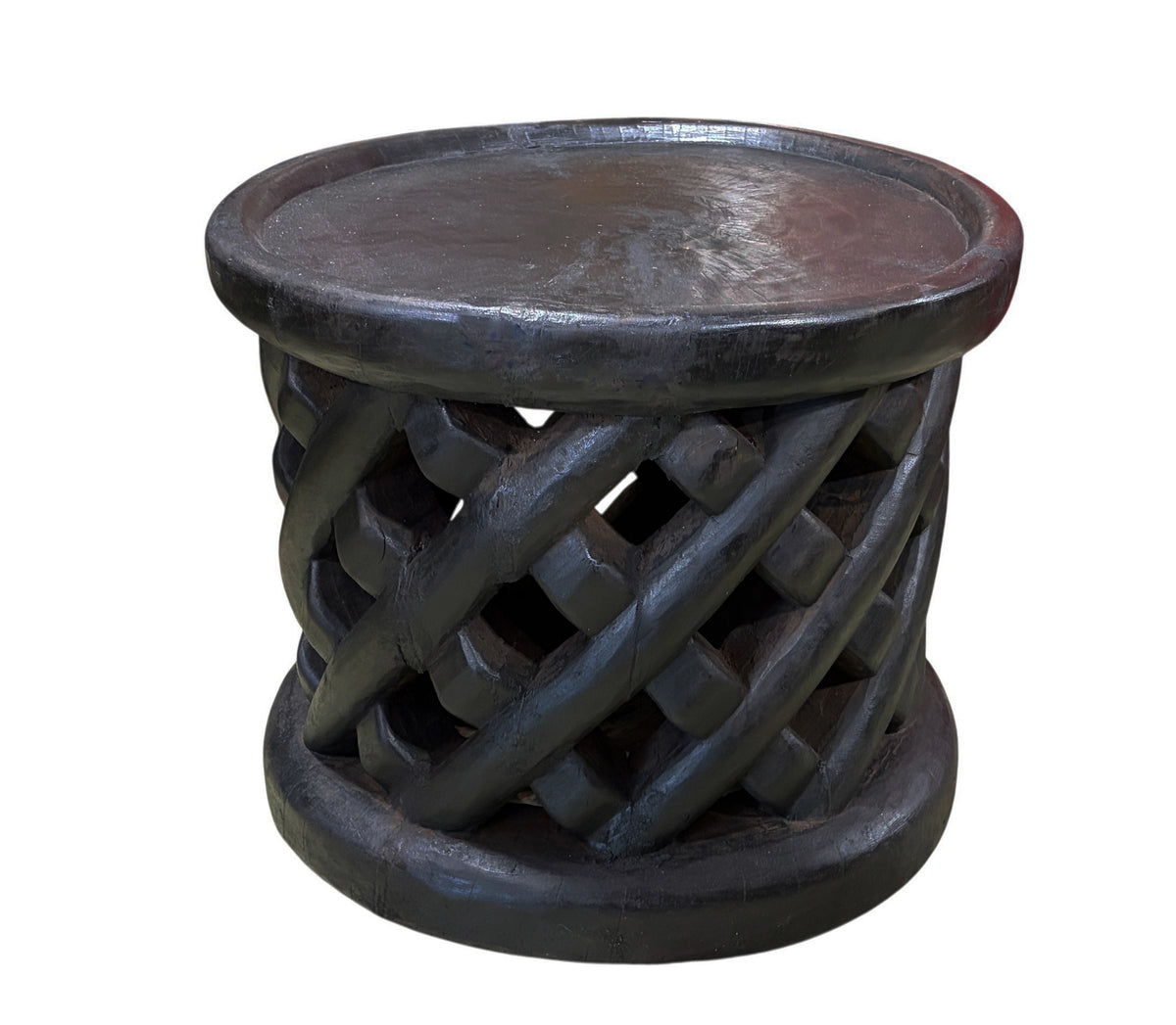 #1326 Vintage  LG  Tribal Nobility Bamileke Spider Stool/Table Cameroon 16.5" H