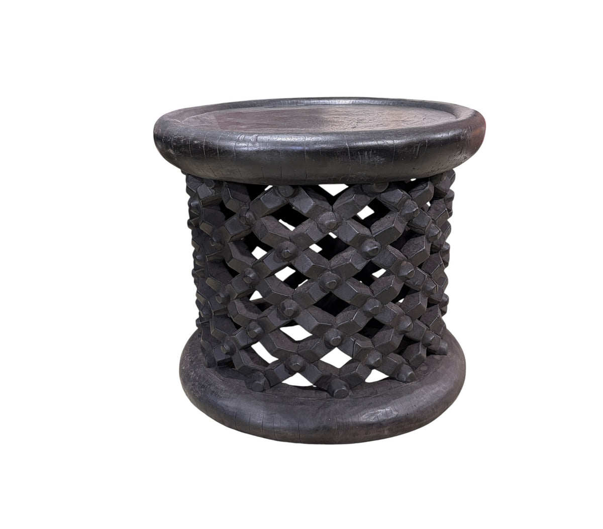 #1287 Vintage  LG  Tribal Nobility Bamileke Spider Stool/Table Cameroon 17" H