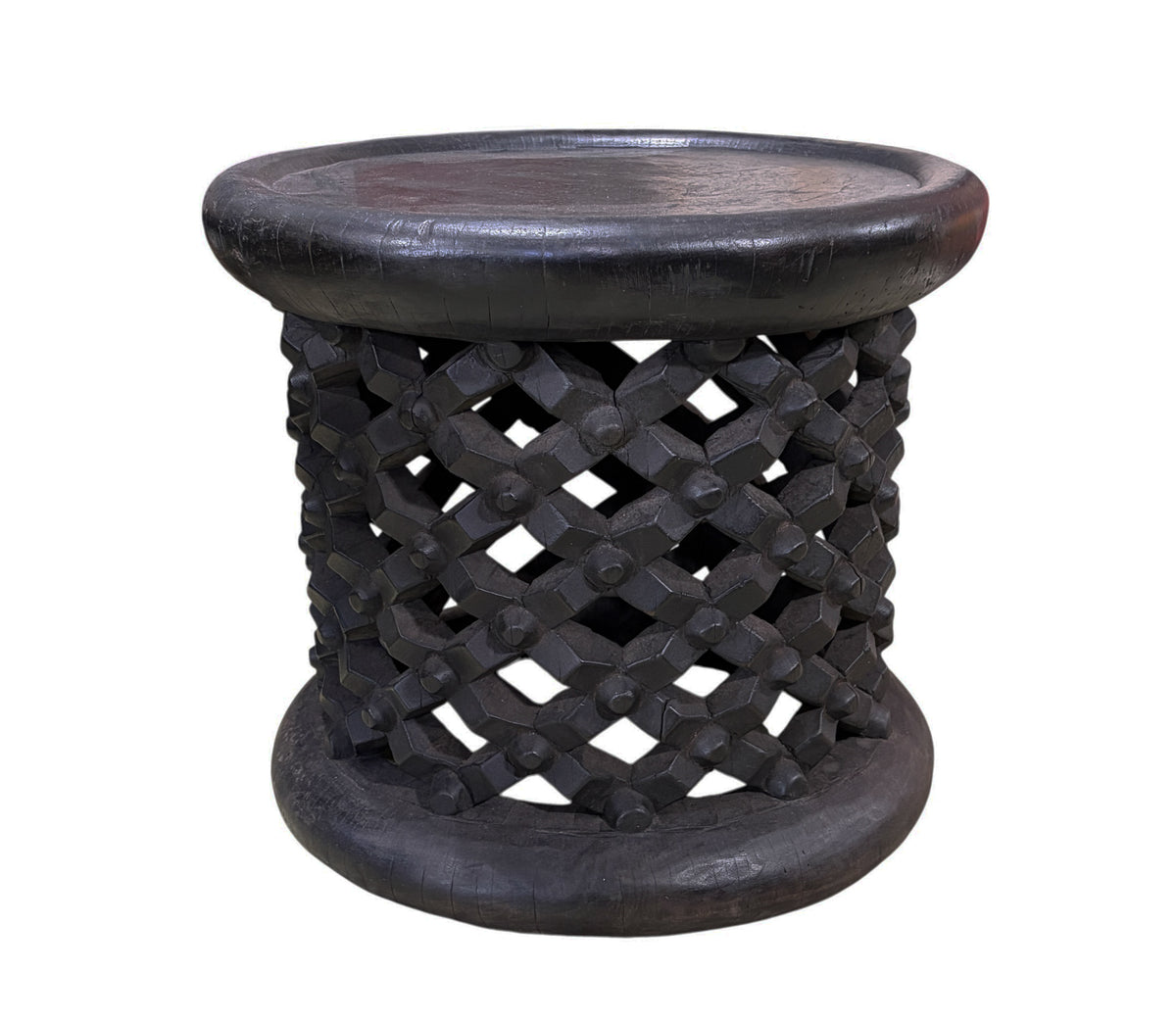 #1287 Vintage  LG  Tribal Nobility Bamileke Spider Stool/Table Cameroon 17" H
